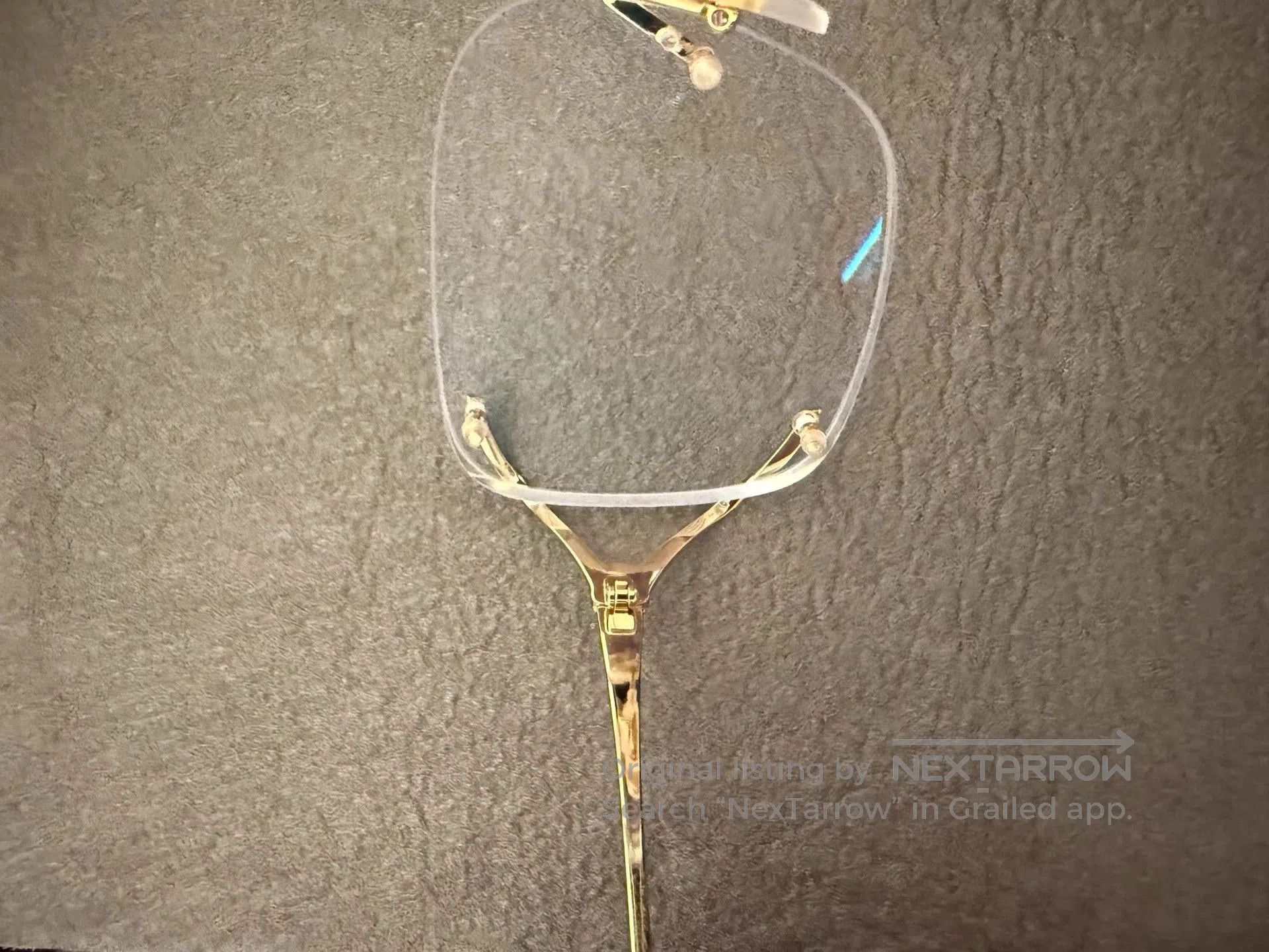 Gucci Gold Square Rimless Clear Lens Glasses. Size ONE SIZE - 3 Thumbnail