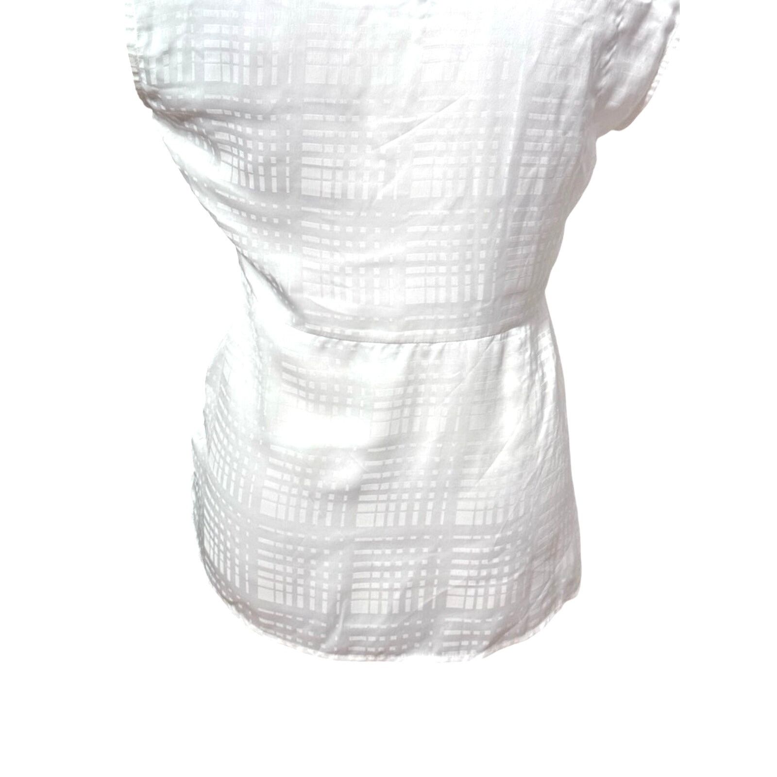 Other Halogen Blouse Check Surplice V-Neck Twisted Front White XS Size XS / US 0-2 / IT 36-38 - 7 Thumbnail