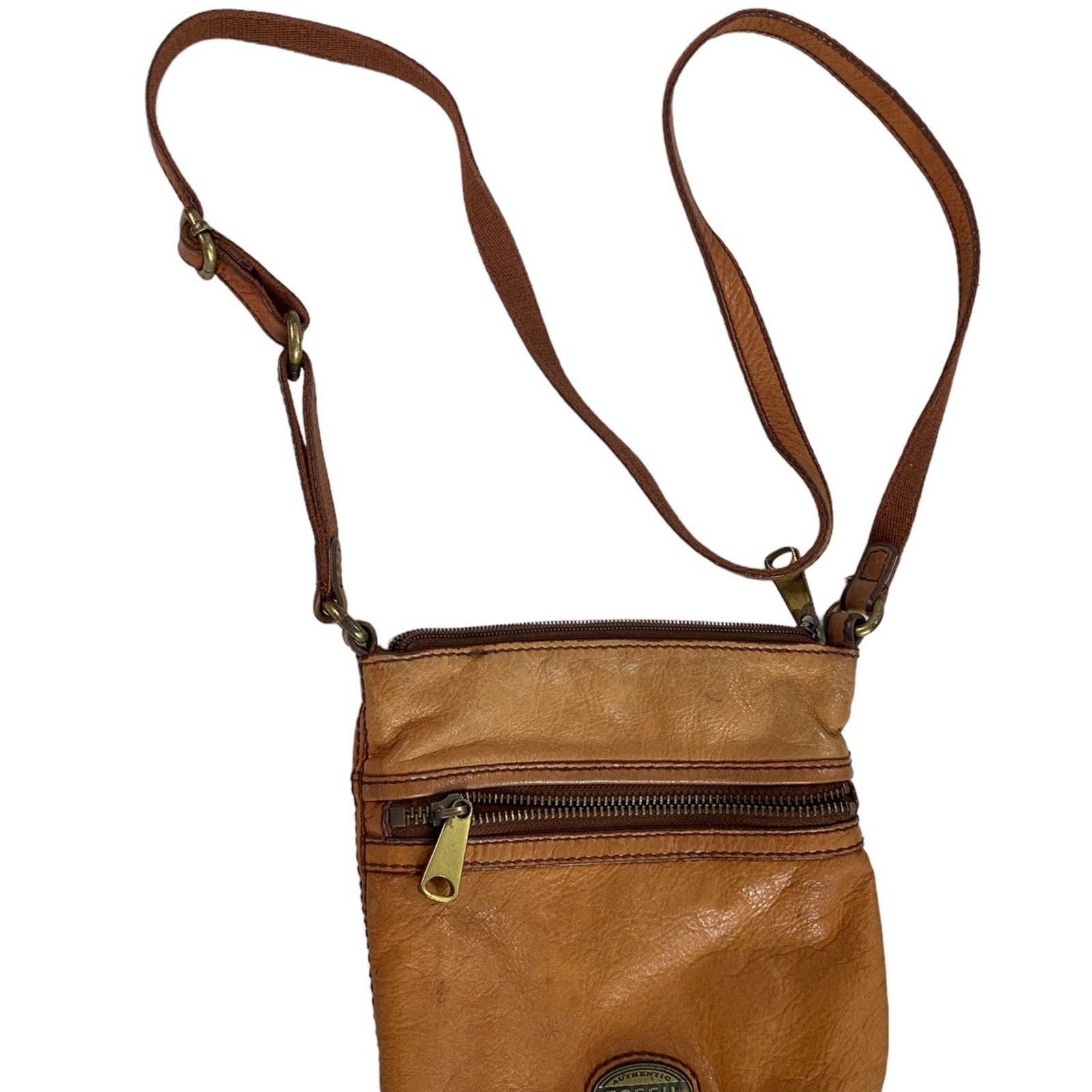 Fossil Fossil Vintage Crossbody Purse Tan Leather Soft Adj Strap Size ONE SIZE - 1 Thumbnail