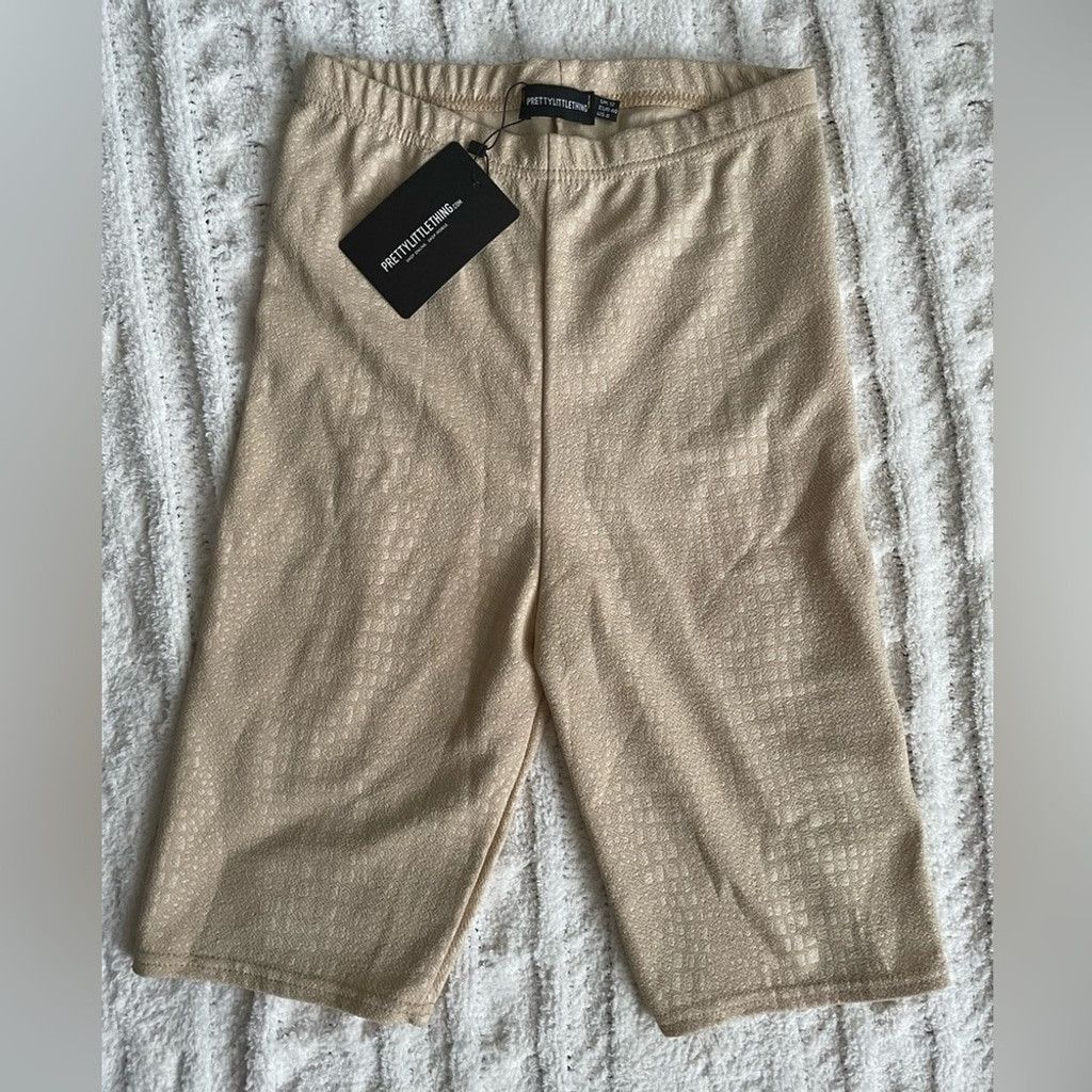 PrettyLittleThing PrettyLittleThing Tan Stone Croc Print Cycle Shorts Size 8 Size 30" / US 8 / IT 44 - 5 Thumbnail