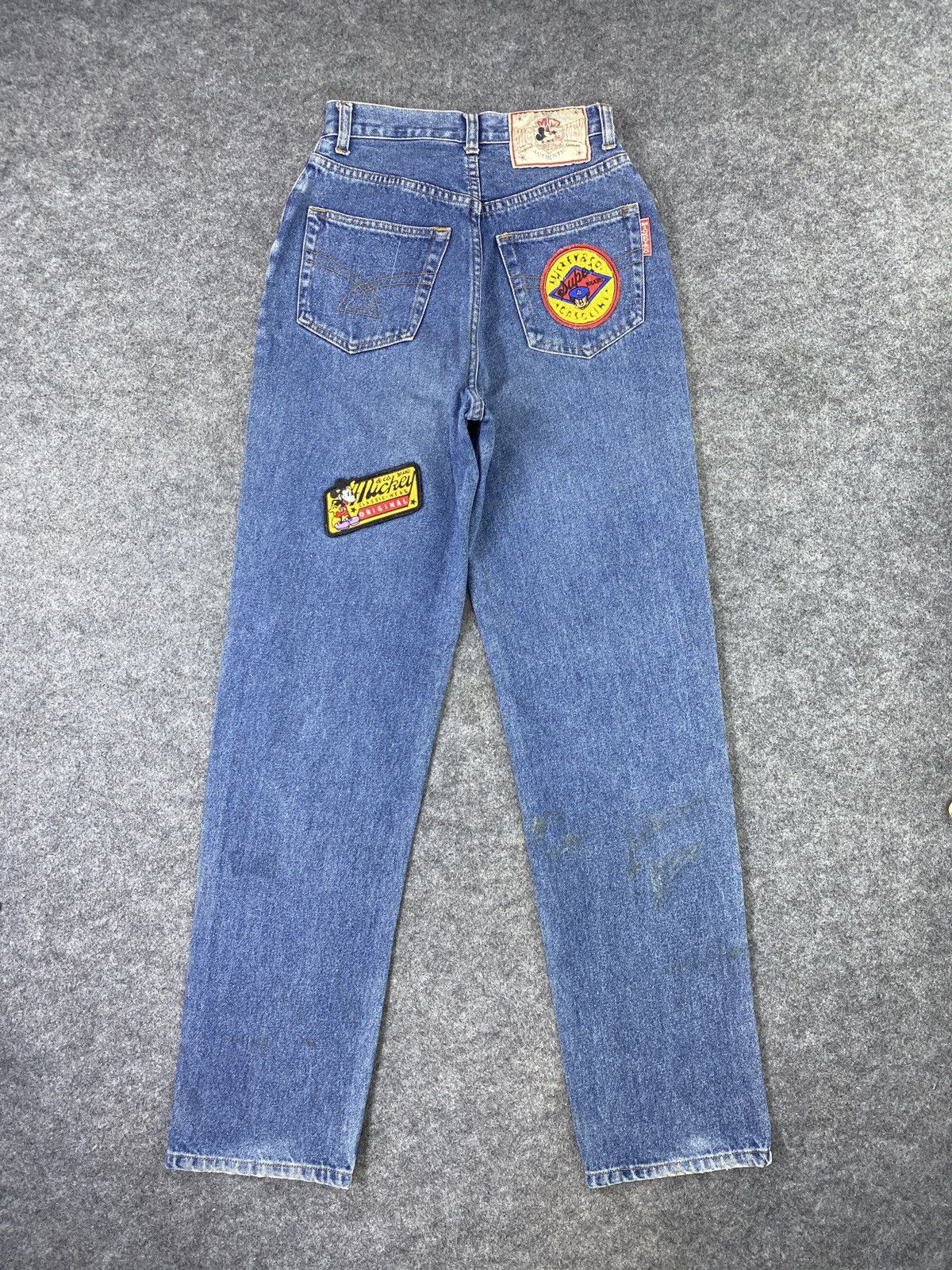Disney × Mickey Mouse × Vintage Vintage Disney Mickey Mouse Blue Jeans - J1046 Size 24" / US 00 / IT 34 - 4 Thumbnail