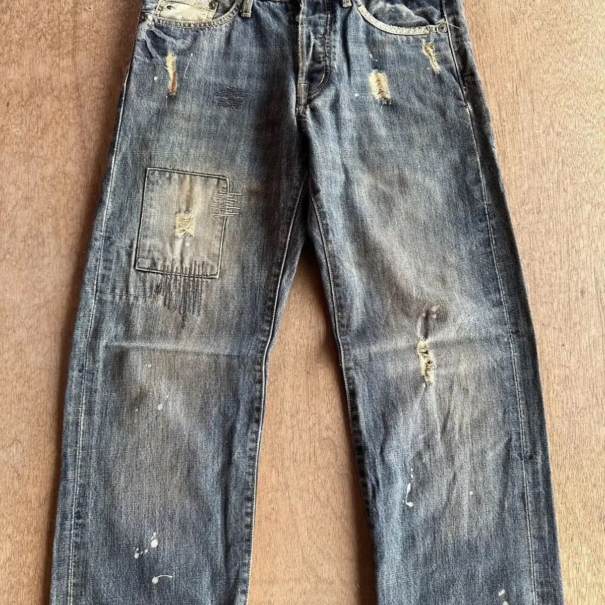 Japanese Brand SUPER SICKS 🔥FLASH REPORT Japan Jean Patchwork Denim Pants Size US 31 - 3 Thumbnail