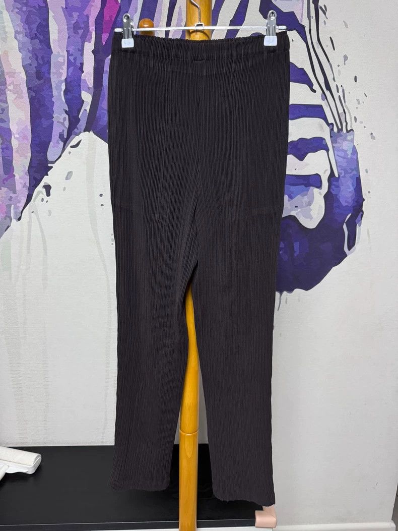 Issey Miyake Issey Miyake size:2 Brown toothpick straight-leg pants Size 22" - 3 Thumbnail