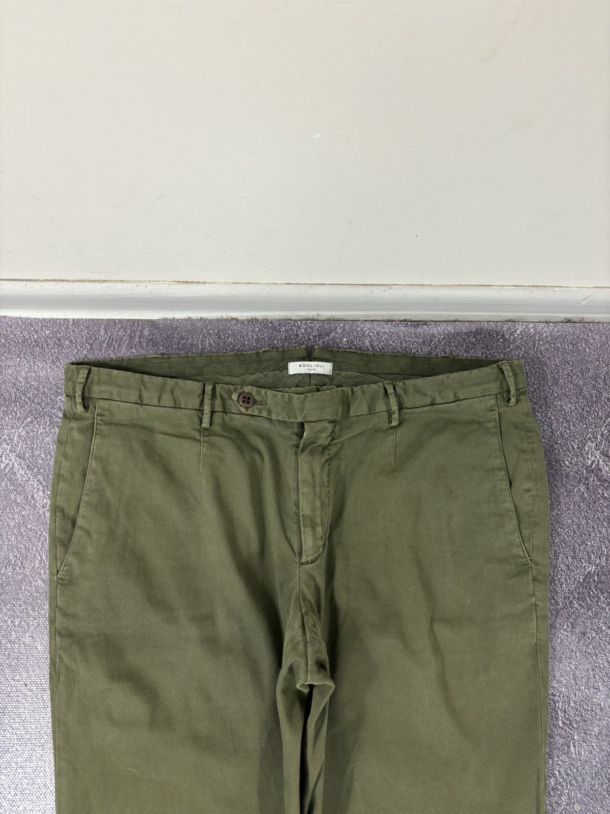 Boglioli Boglioli Olive Green Textured Cotton Blend Bermuda Shorts Size US 36 / EU 52 - 4 Thumbnail