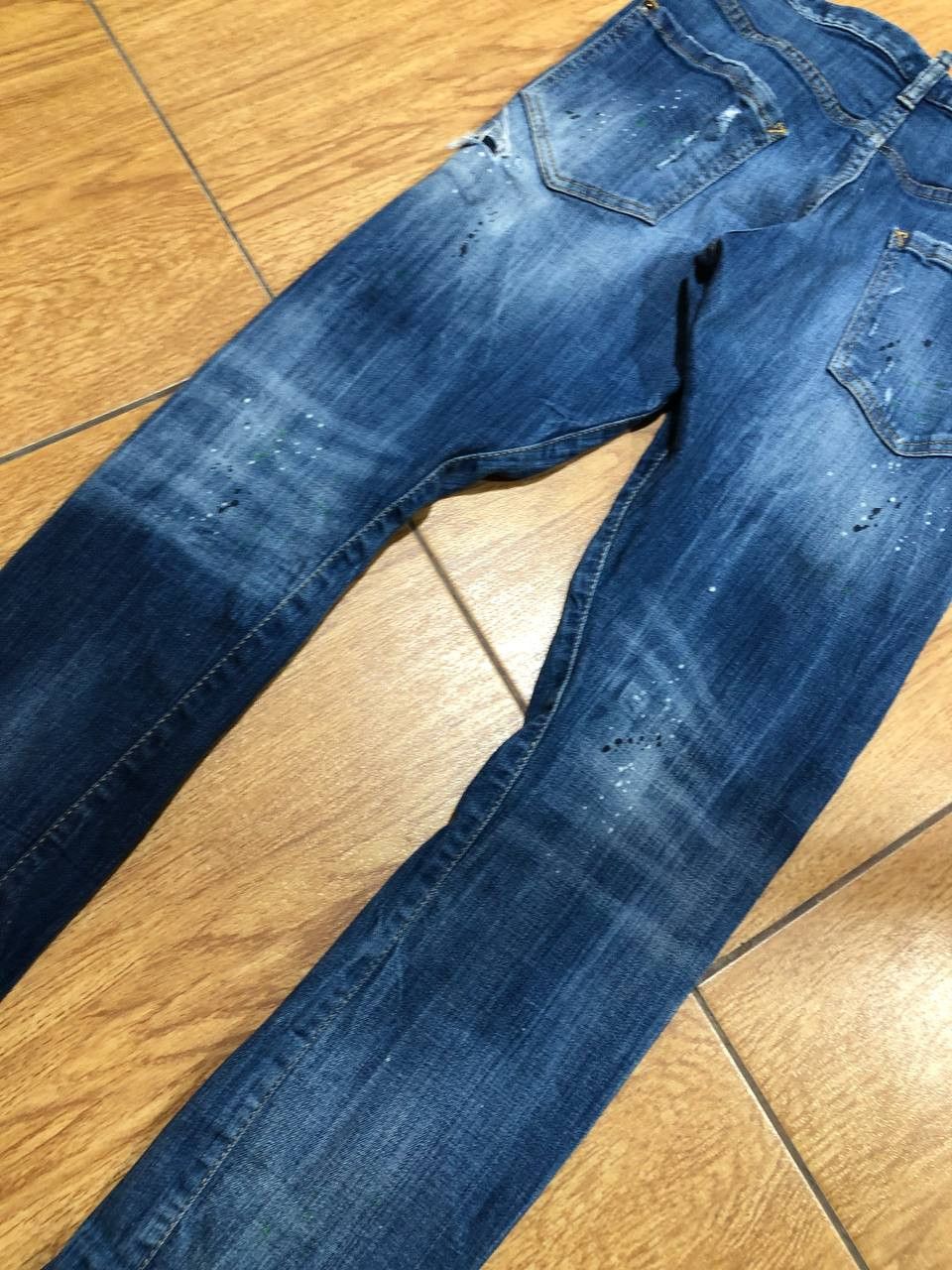 Dsquared2 DSQUARED2 SKINNY DAN Jeans Wash Denim Distressed Button Fly Size US 32 / EU 48 - 8 Thumbnail