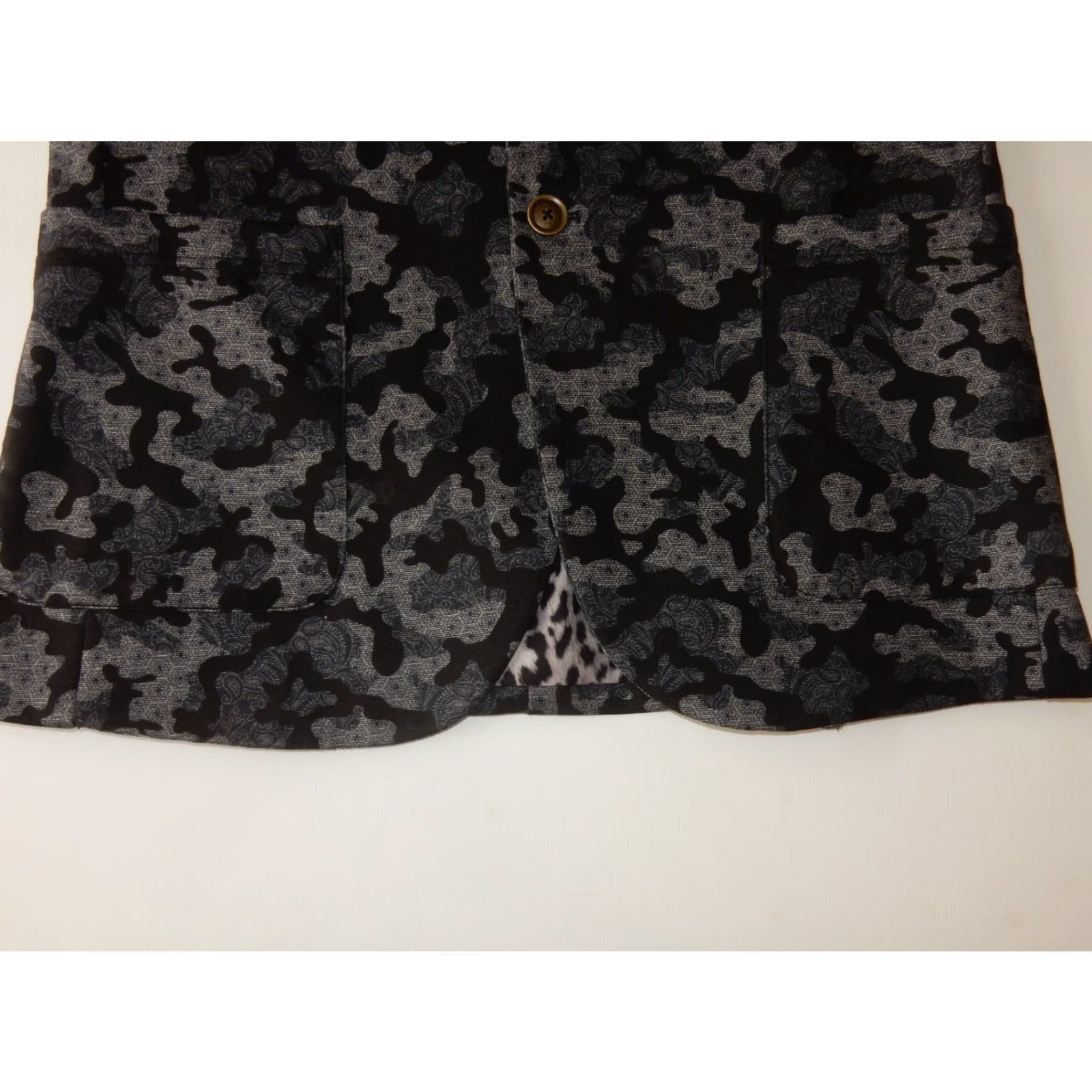 Tallia Tallia Men's Blazer Sport Coat Jacket Slim S Black Camouflage Paisley Pattern 1 Piece Size 36R - 3 Thumbnail