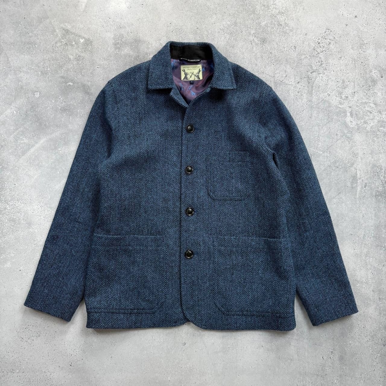 Harris Tweed Peter Christian Blue Harris Tweed Chore Jacket Size L Size US L / EU 52-54 / 3 - 1 Thumbnail