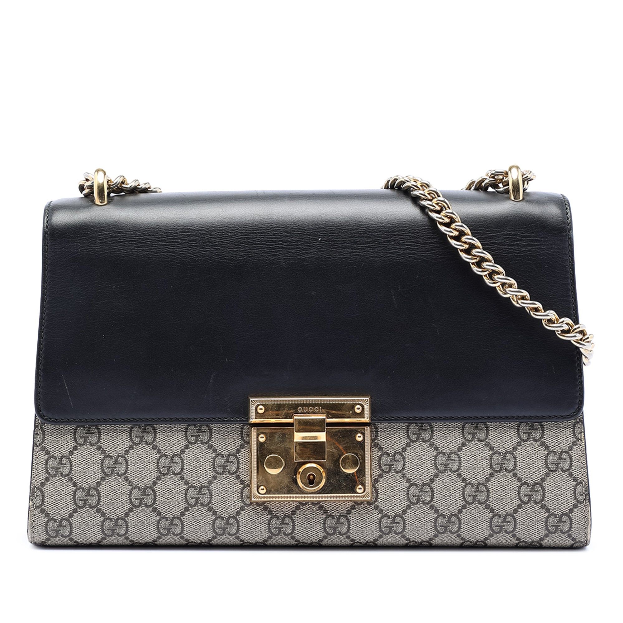 Gucci Medium GG Supreme Padlock Shoulder Bag in Blue, Women's