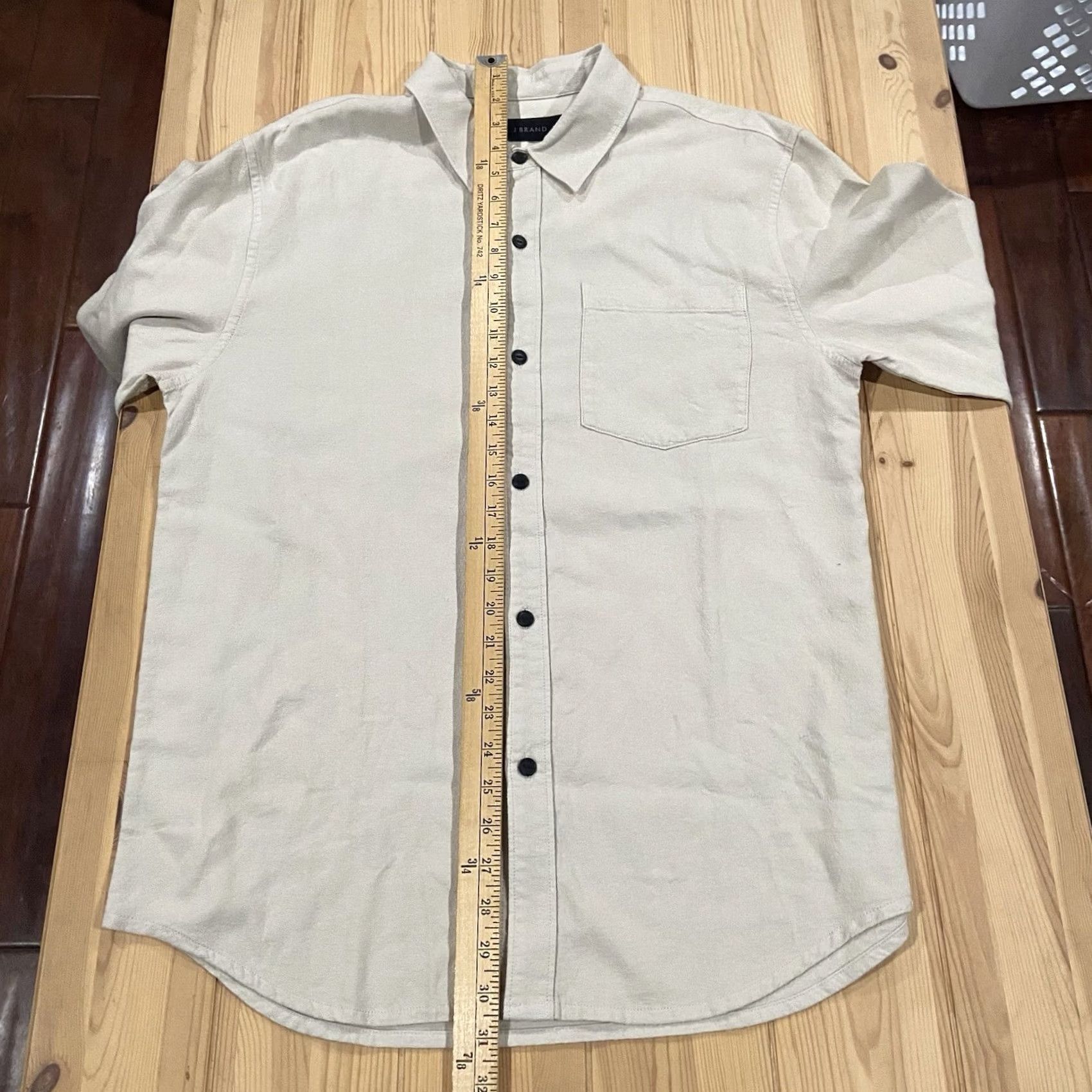 J Brand J Brand Mens Awf White Tertium Long Sleeve Cotton Crepe Shirt L NWT Size US L / EU 52-54 / 3 - 6 Thumbnail