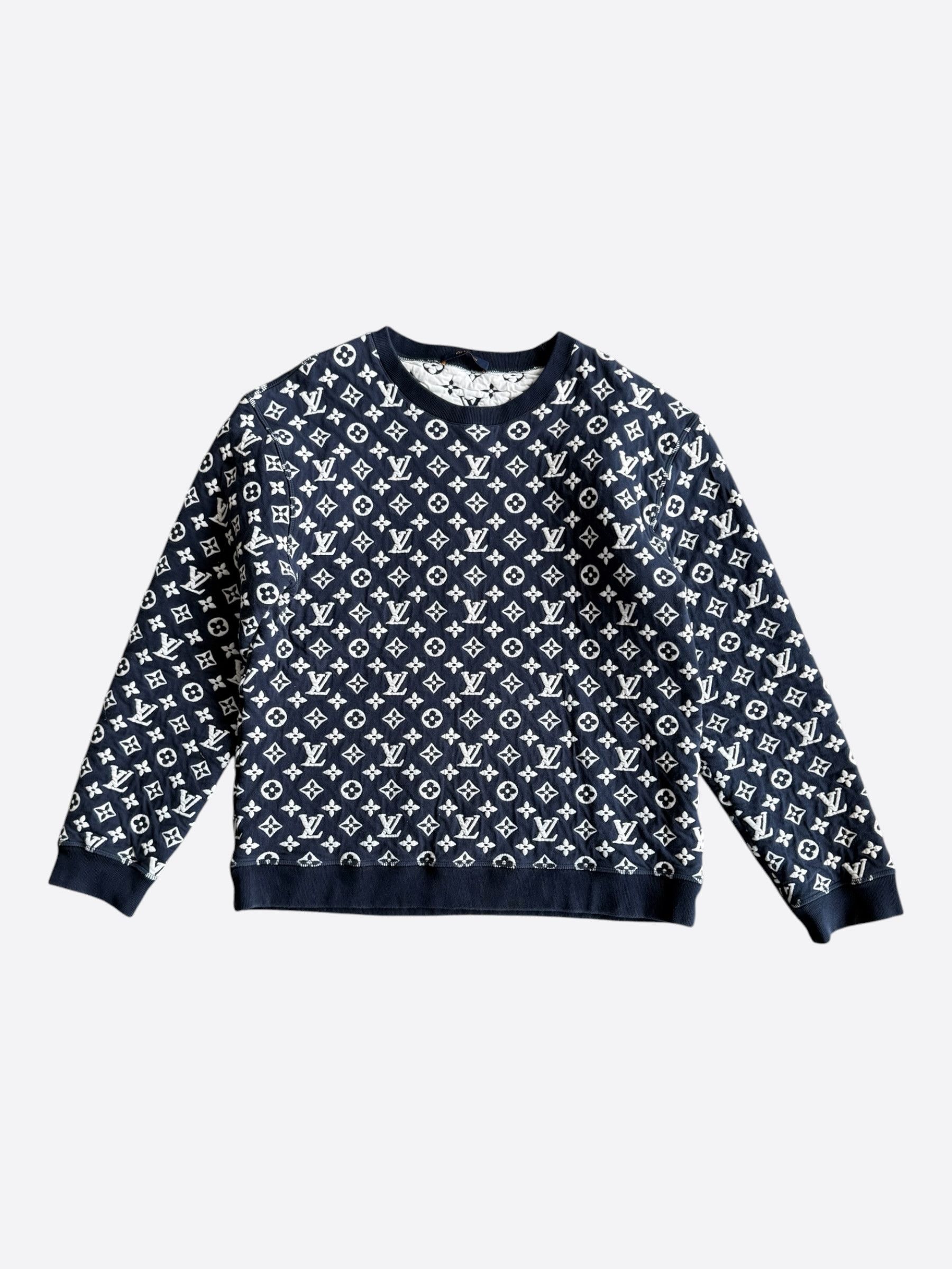 Louis Vuitton Louis Vuitton Navy Monogram Sweater Size US XXL / EU 58 / 5 - 1 Thumbnail