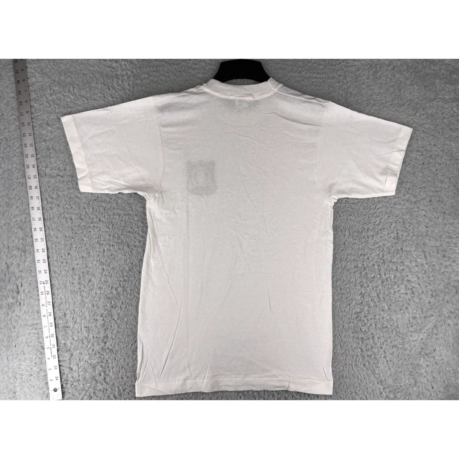 Fruit Of The Loom VINTAGE Fruit of the Loom Shirt Mens Medium White Single Stitch Hollywood Police Cotton 90s USA Beach California Outdoor Logo Flying? Size US S / EU 44-46 / 1 - 3 Thumbnail