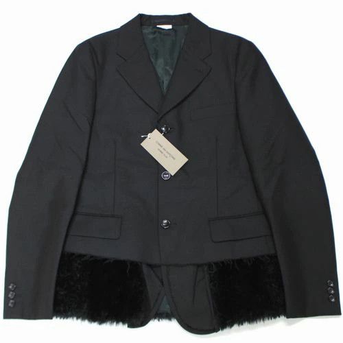 Comme des Garcons Homme Plus Jacket Faux Fur Hem Wool Size US S / EU 44-46 / 1 - 1 Thumbnail