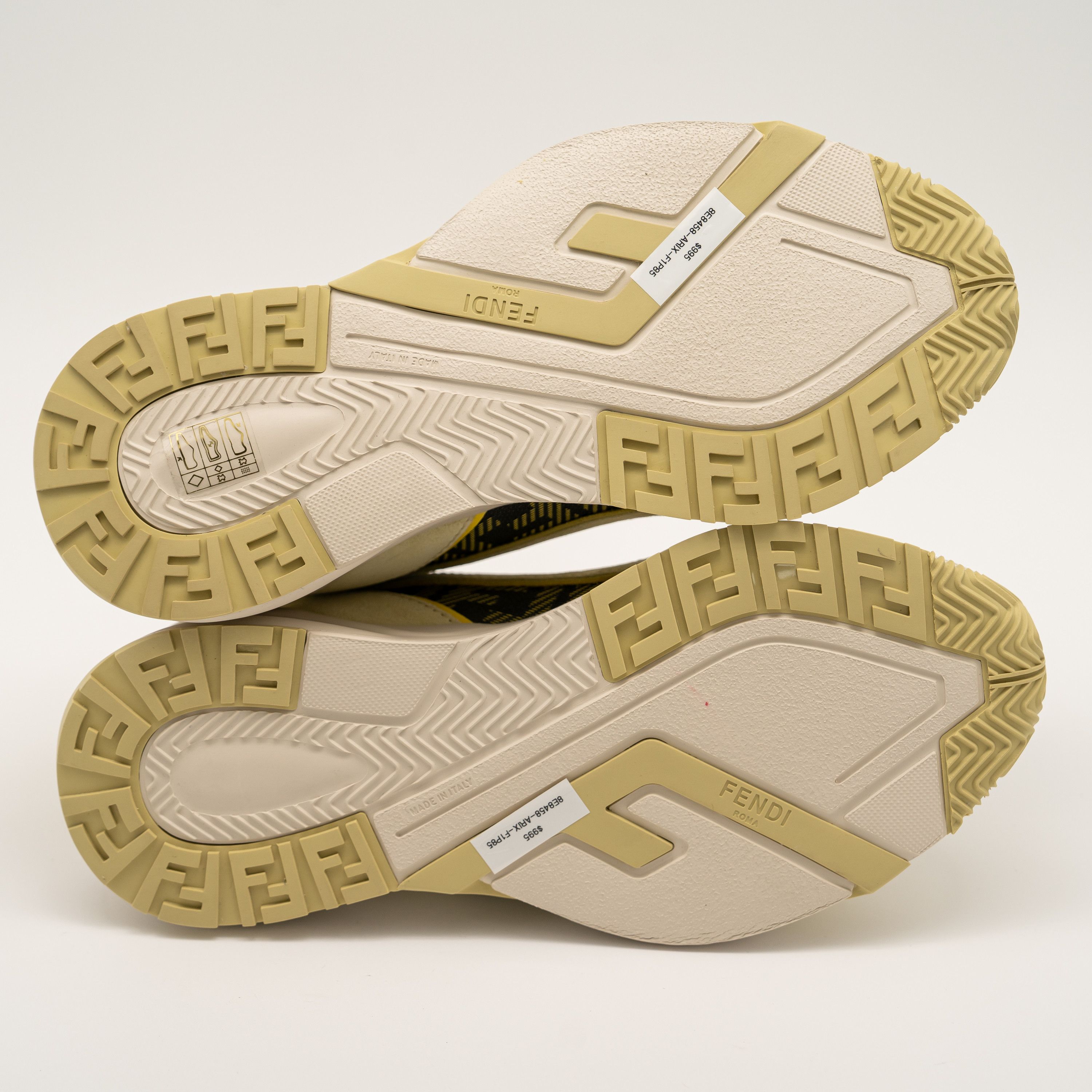 Fendi 38 eu 8 us Fendi Flow Sneakers Runner Yellow Green FF logo Size US 8 / IT 38 - 6 Thumbnail