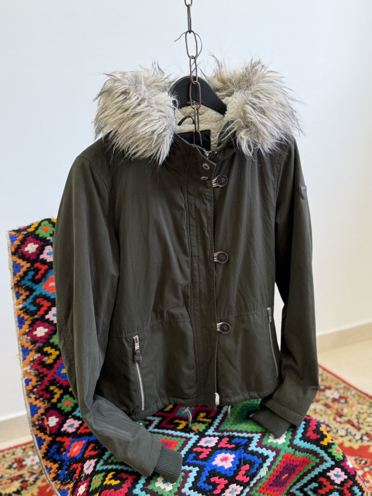 Japanese Brand 00s Hysteric Glamour Style Fur Hood Jacket Avant Garde Size US M / EU 48-50 / 2 - 4 Thumbnail