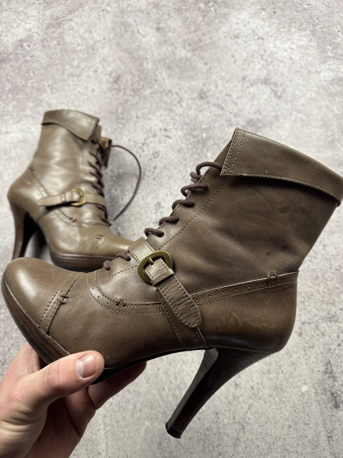 If Six Was Nine Vintage AS 98 Heel Rick Owens Style Leather Heels Boots Y2K Size US 7 / IT 37 - 16 Thumbnail