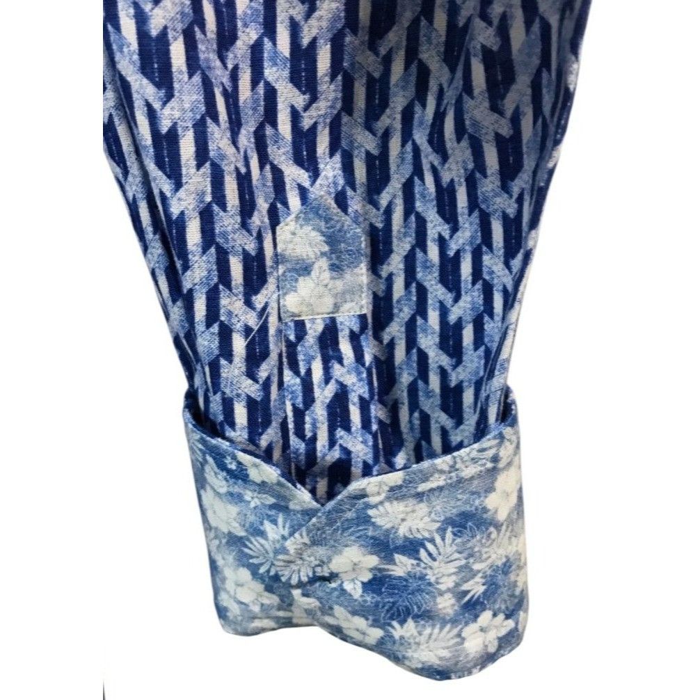 Robert Graham Robert Graham Tulsa Geo Blue White Long Sleeve Button Down S Size US S / EU 44-46 / 1 - 7 Thumbnail