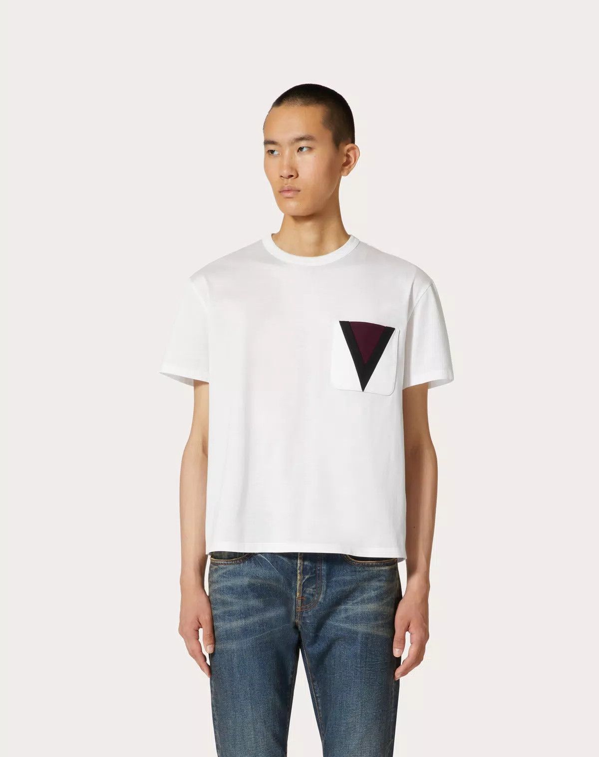 Valentino oc11z0625 Cotton T-Shirt With Inlaid Detail in White Size US S / EU 44-46 / 1 - 4 Thumbnail