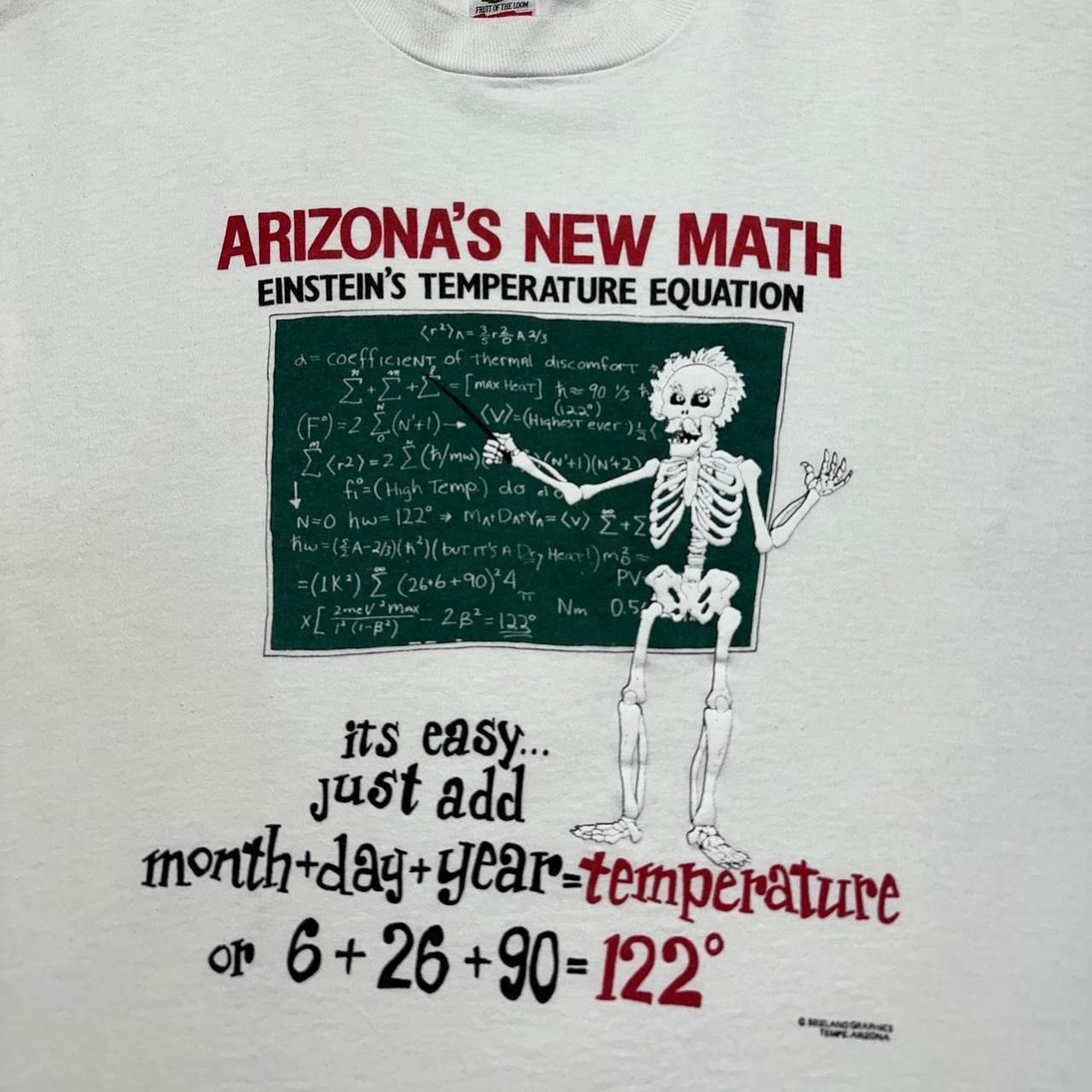 Fruit Of The Loom × Vintage Vintage Arizona Dry Heat Einstein Math T-Shirt Size US XL / EU 56 / 4 - 4 Thumbnail