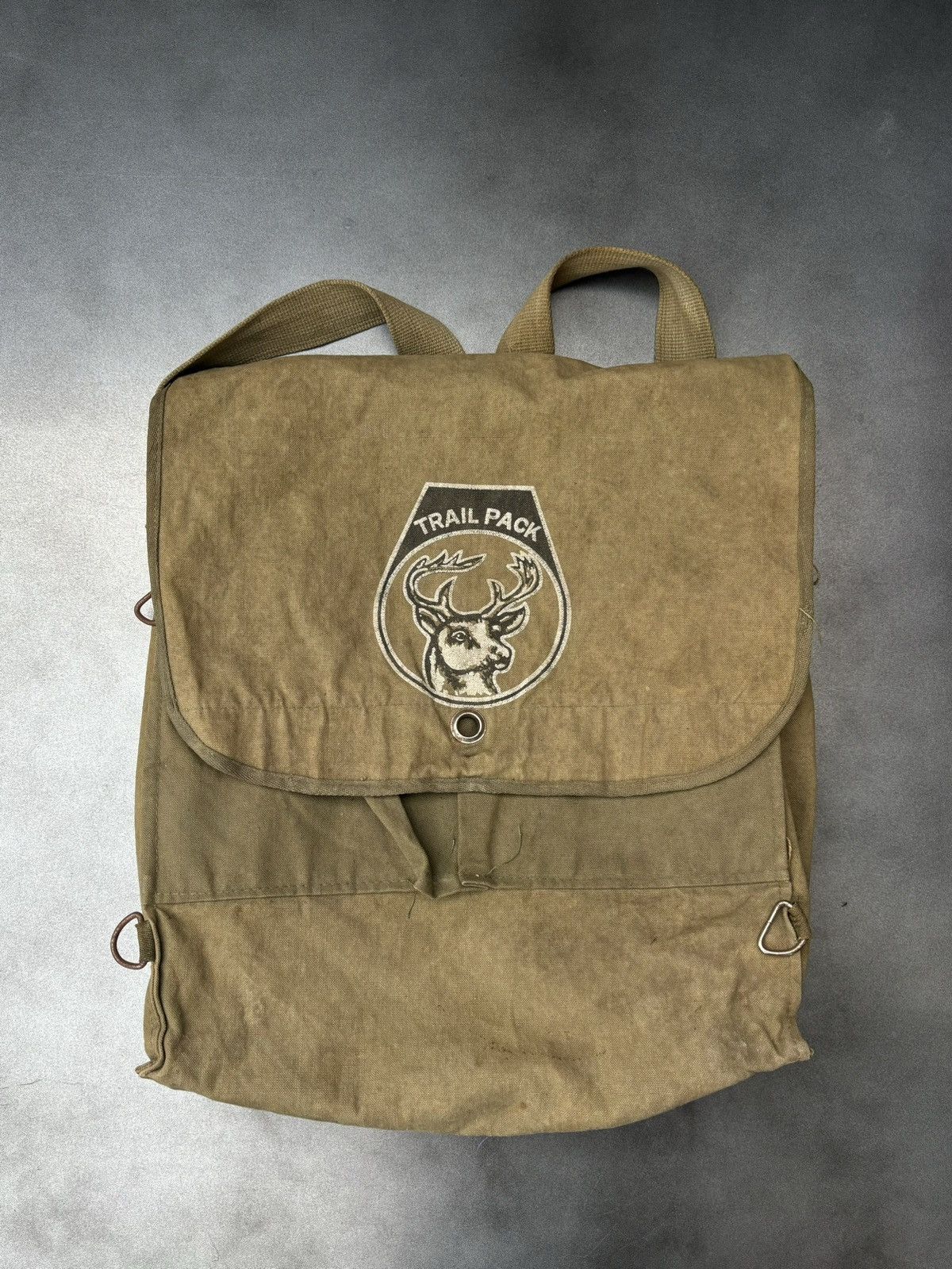 Vintage True Vintage Canvas Bag Trail Pack Boy Scout Army Backpack Size ONE SIZE - 1 Thumbnail