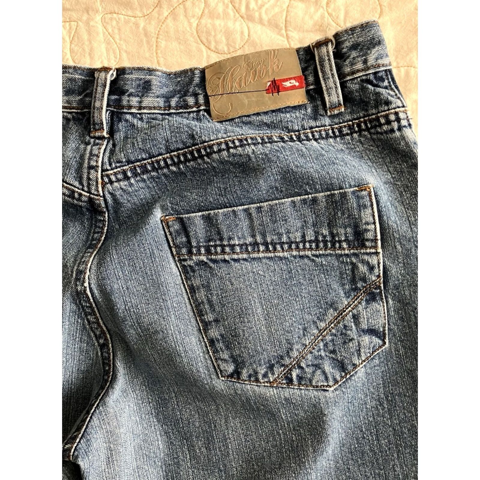 Vintage VINTAGE Tony Hawk Jeans Mens 34x32 Straight Blue Denim Cotton 5-Pocket Logo Band Punk Retro Rock 90s Mens Size US 34 / EU 50 - 2 Thumbnail