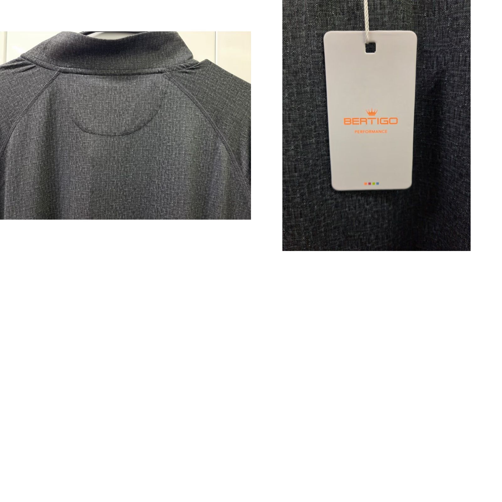 Vintage NWT BERTIGO Mens Performance Long Sleeve 1/4 Zip Pullover Golf/Casual 2XL Gray Raglan Sleeve Stand-Up Mock Neck Lightweight Easy Care All Seasons Size US XXL / EU 58 / 5 - 8 Thumbnail