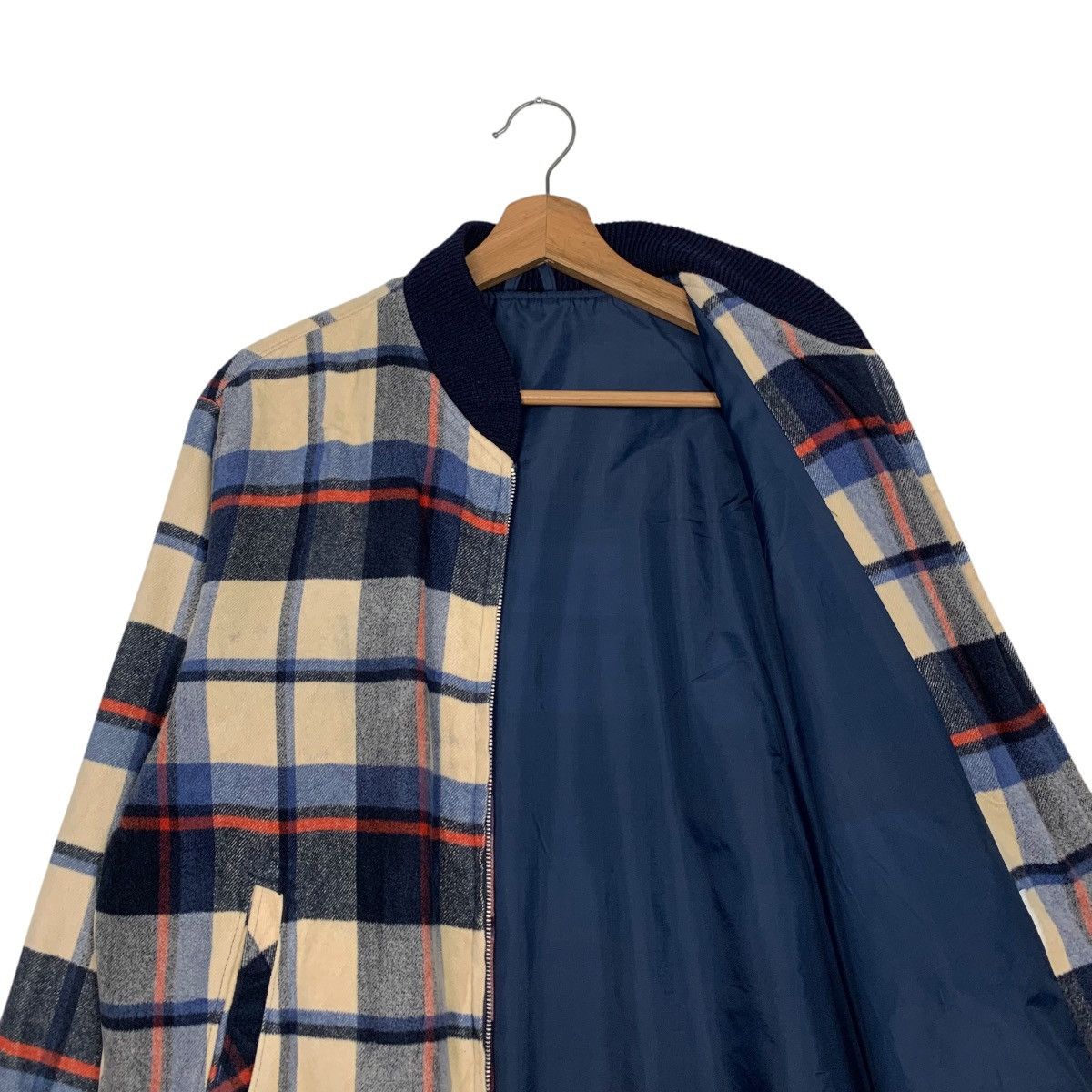 Vintage Vintage 90's Unbrand Checked Plaid Bomber Jacket #2700-C121 Size US M / EU 48-50 / 2 - 9 Thumbnail