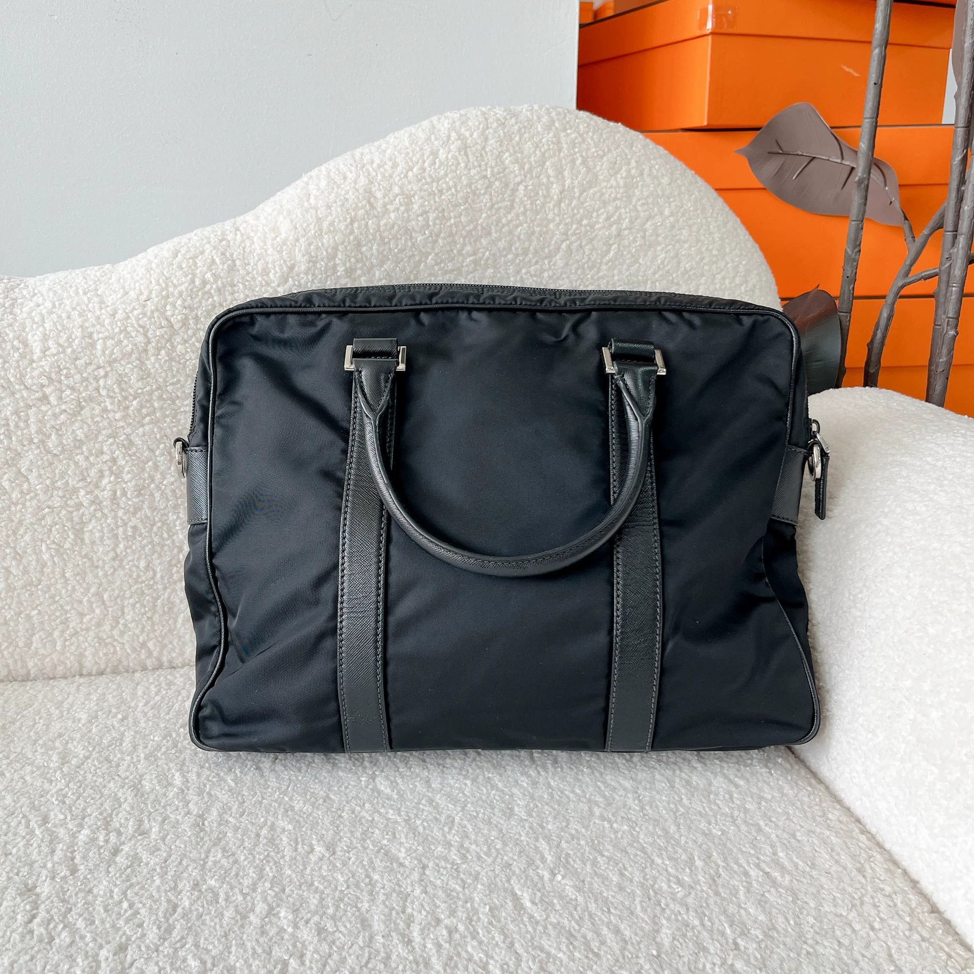 Prada Prada Black Nylon Briefcase 3613 37x7x29 Size ONE SIZE - 2 Thumbnail