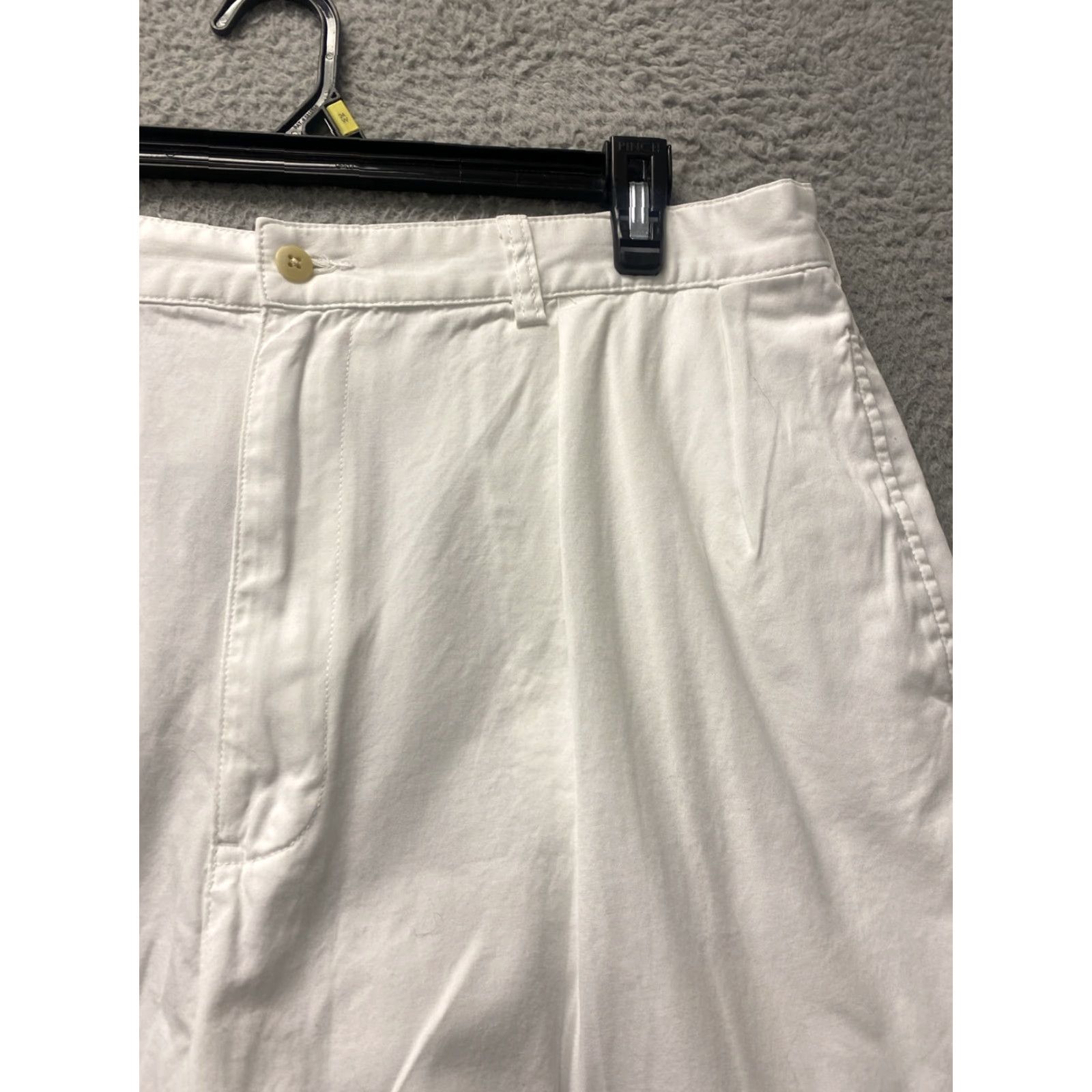 Polo Ralph Lauren VINTAGE Polo Ralph Lauren Shorts Men 38 White Cotton Twill Pleated Front Casual Chino Relaxed Fit Size US M / EU 48-50 / 2 - 3 Thumbnail