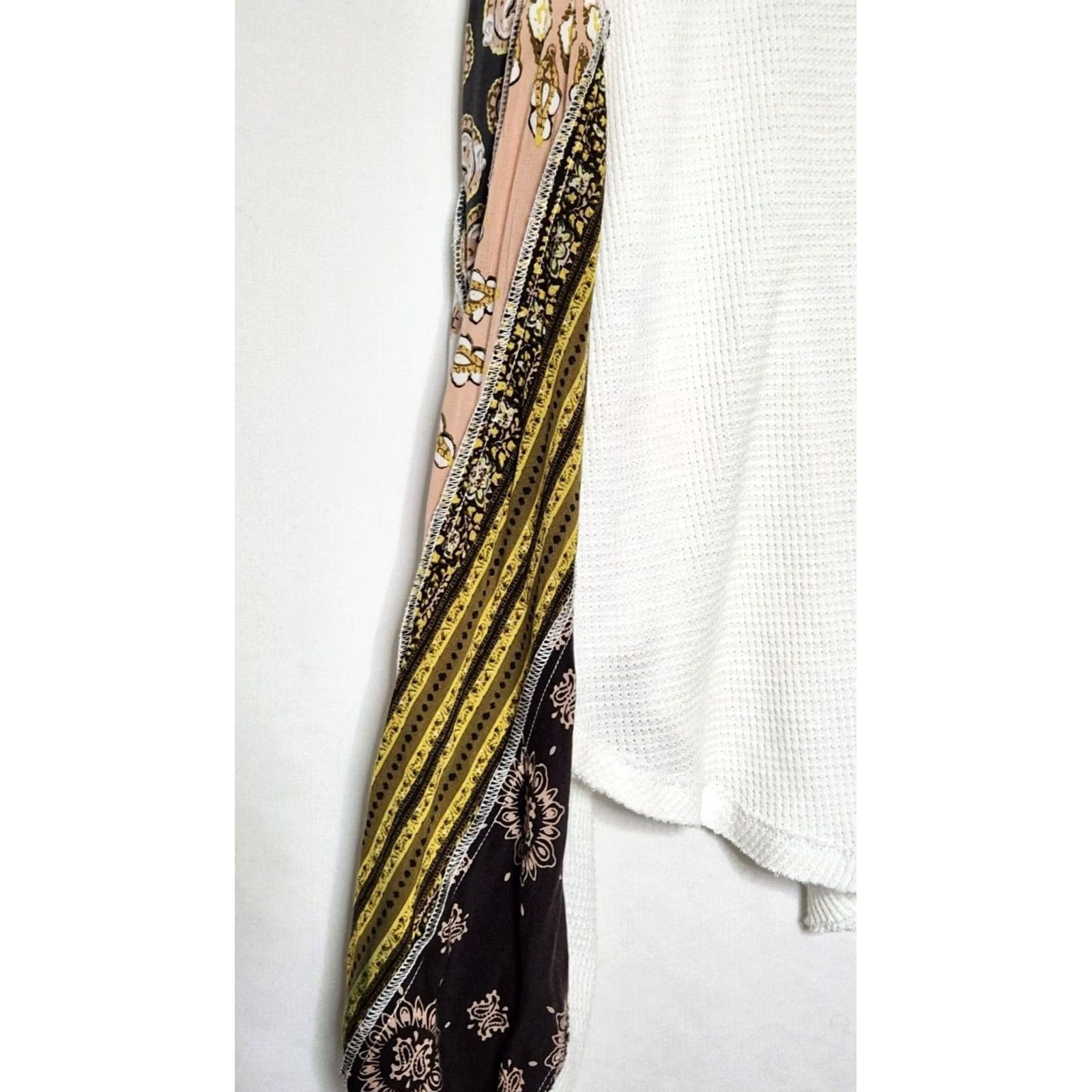 Free People Free People Womens XS Blossom Thermal Top Waffle Knit Shirt White Oversized Size XS / US 0-2 / IT 36-38 - 4 Thumbnail