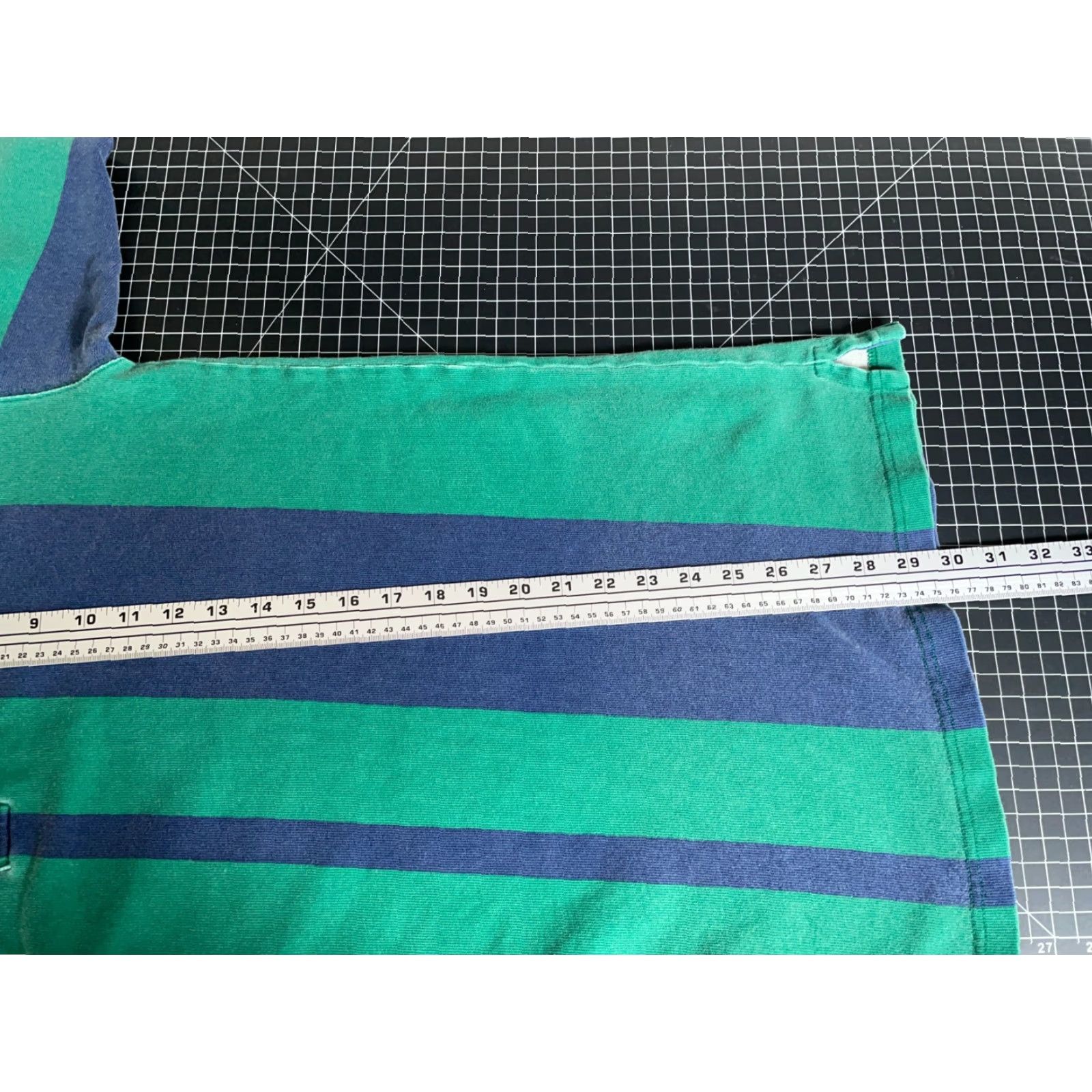 Vintage VINTAGE St. John's Bay Polo Shirt Rugby Shirt Striped Green Blue Long Sleeve Large Tall Men Size US L / EU 52-54 / 3 - 6 Thumbnail