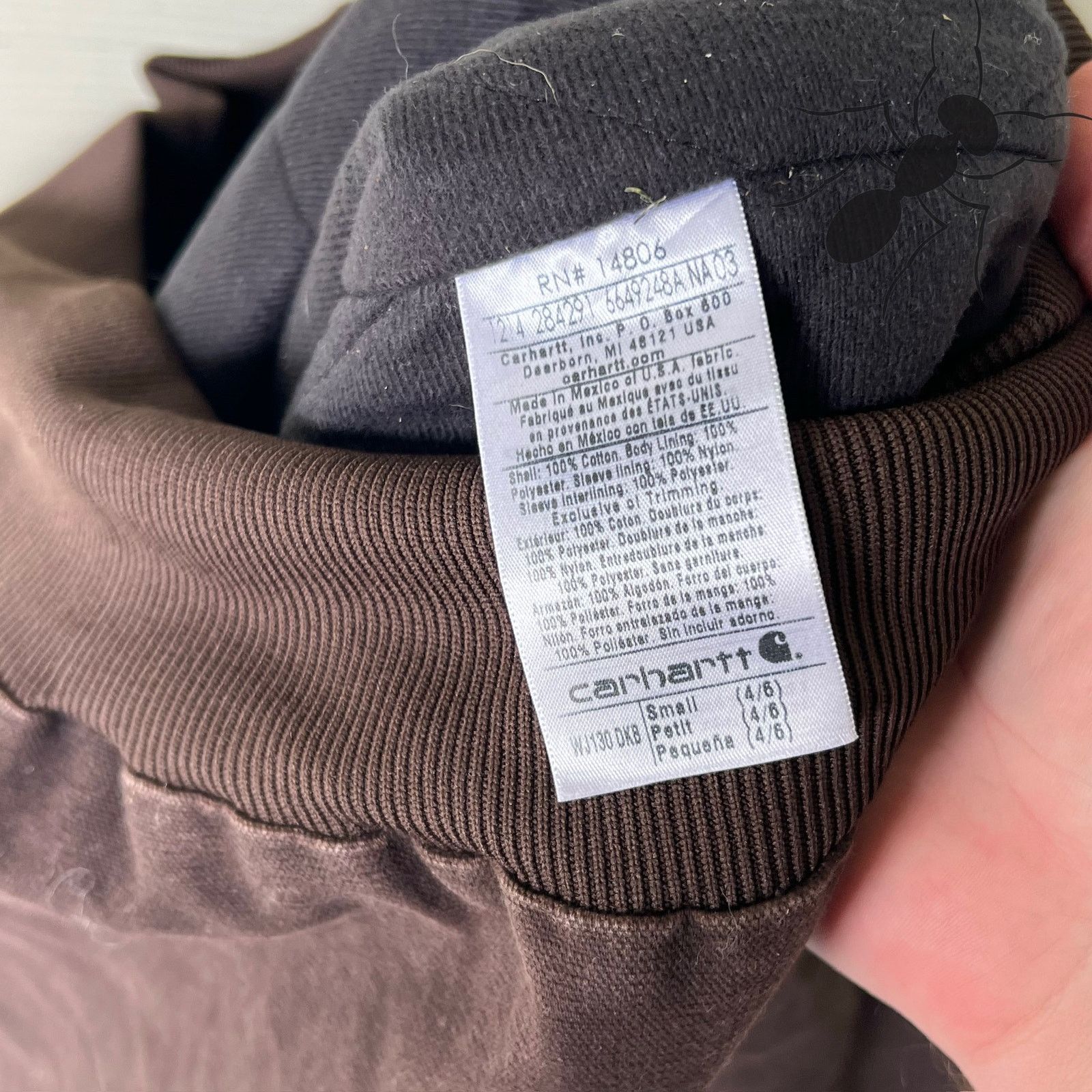 Carhartt × Vintage Carhartt WOMENS WJ130 DKB brown hooded work wear jacket Size US S / EU 44-46 / 1 - 7 Thumbnail