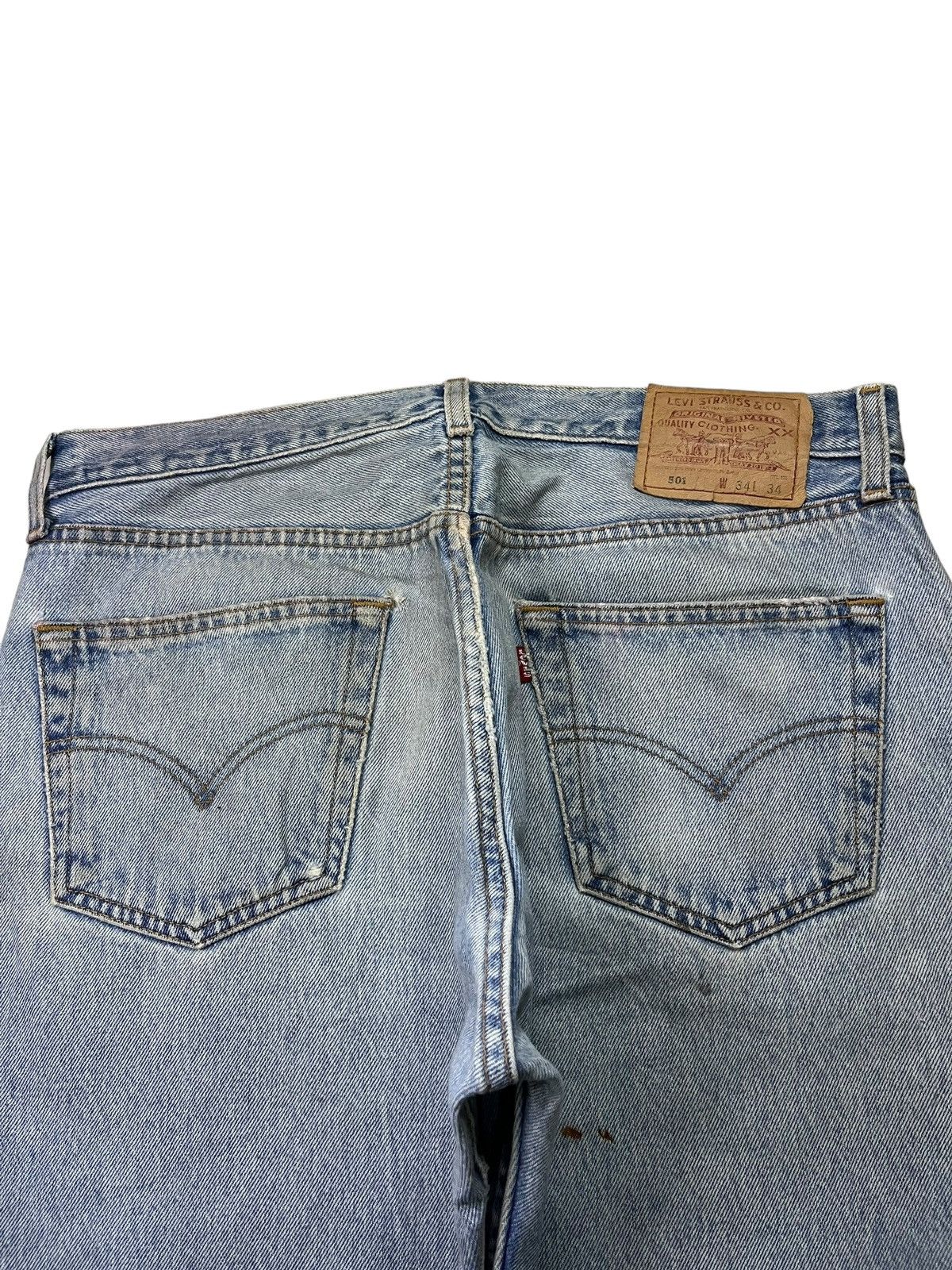 Levi's × Levi's Vintage Clothing Vintage 90s Levis 501 Blue Wash Grunge Distress Loose Jeans Size US 34 / EU 50 - 8 Thumbnail