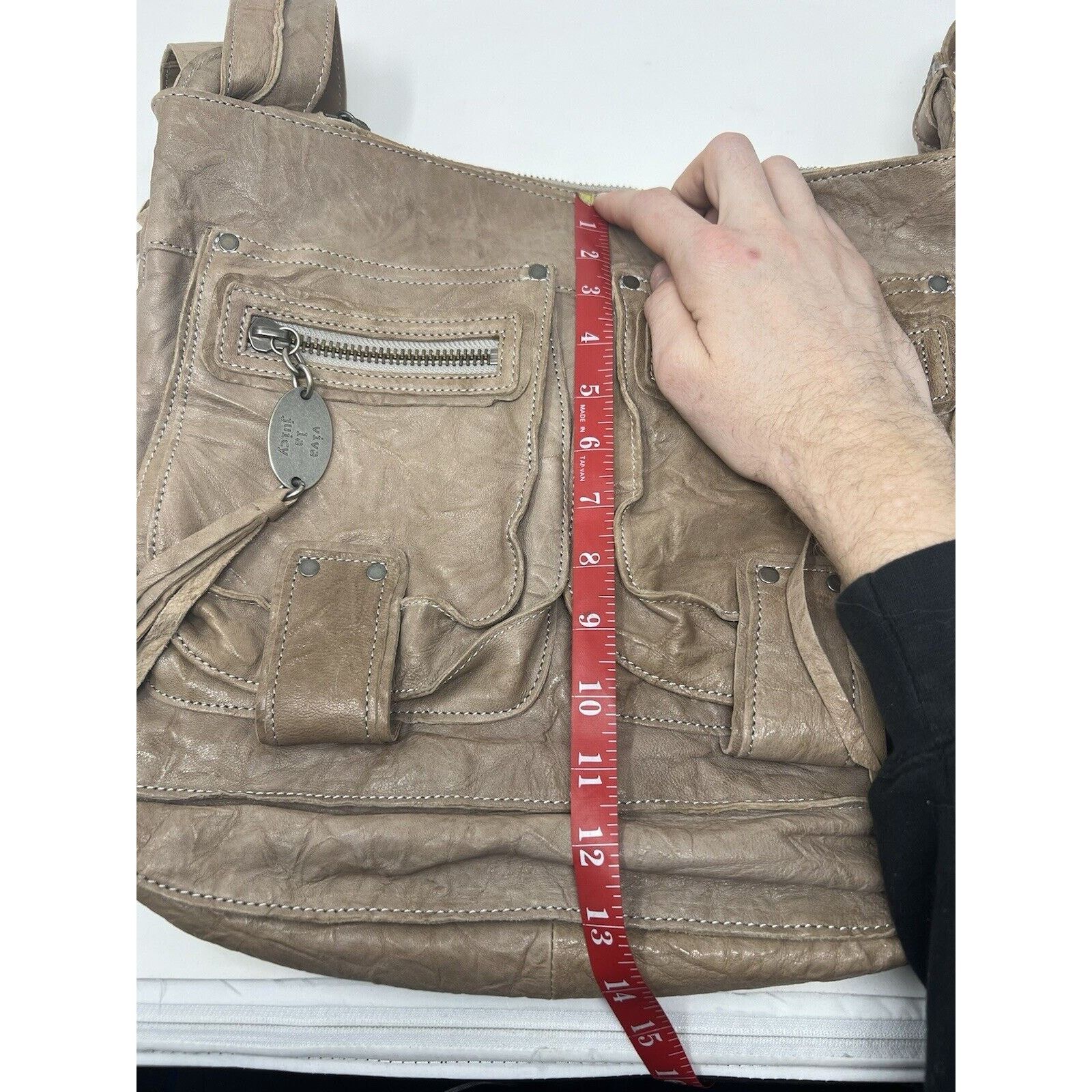 Juicy Couture Juicy Couture Messenger Bag Womens Tan Lamb Leather Tassel Size ONE SIZE - 13 Thumbnail