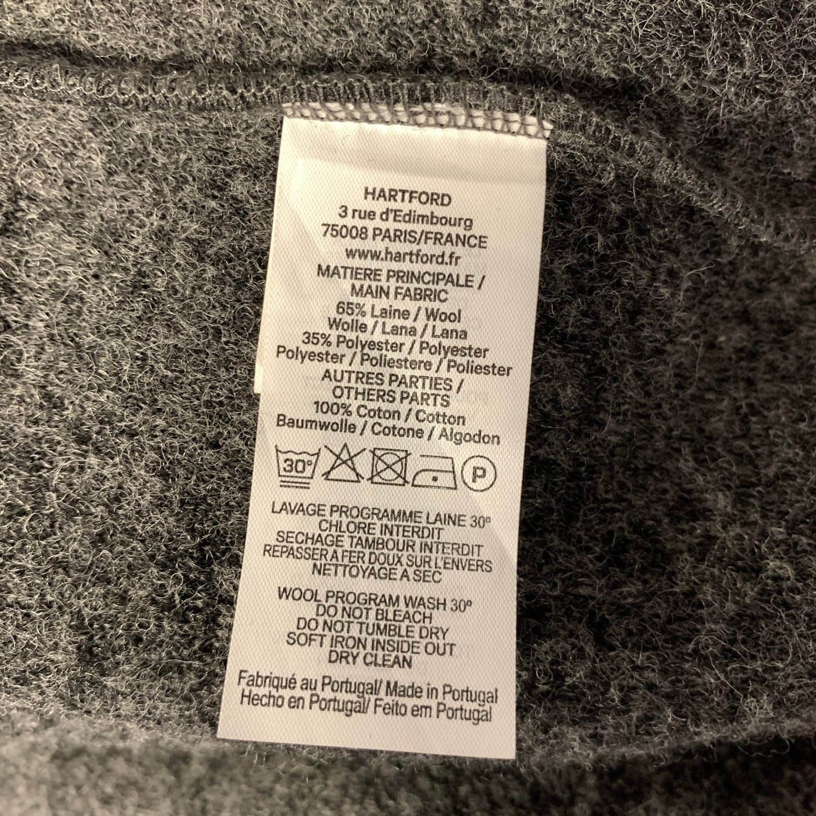 Hartford HARTFORD Size L Grey Textured Wool Blend Bomber Jacket Size US L / EU 52-54 / 3 - 6 Thumbnail