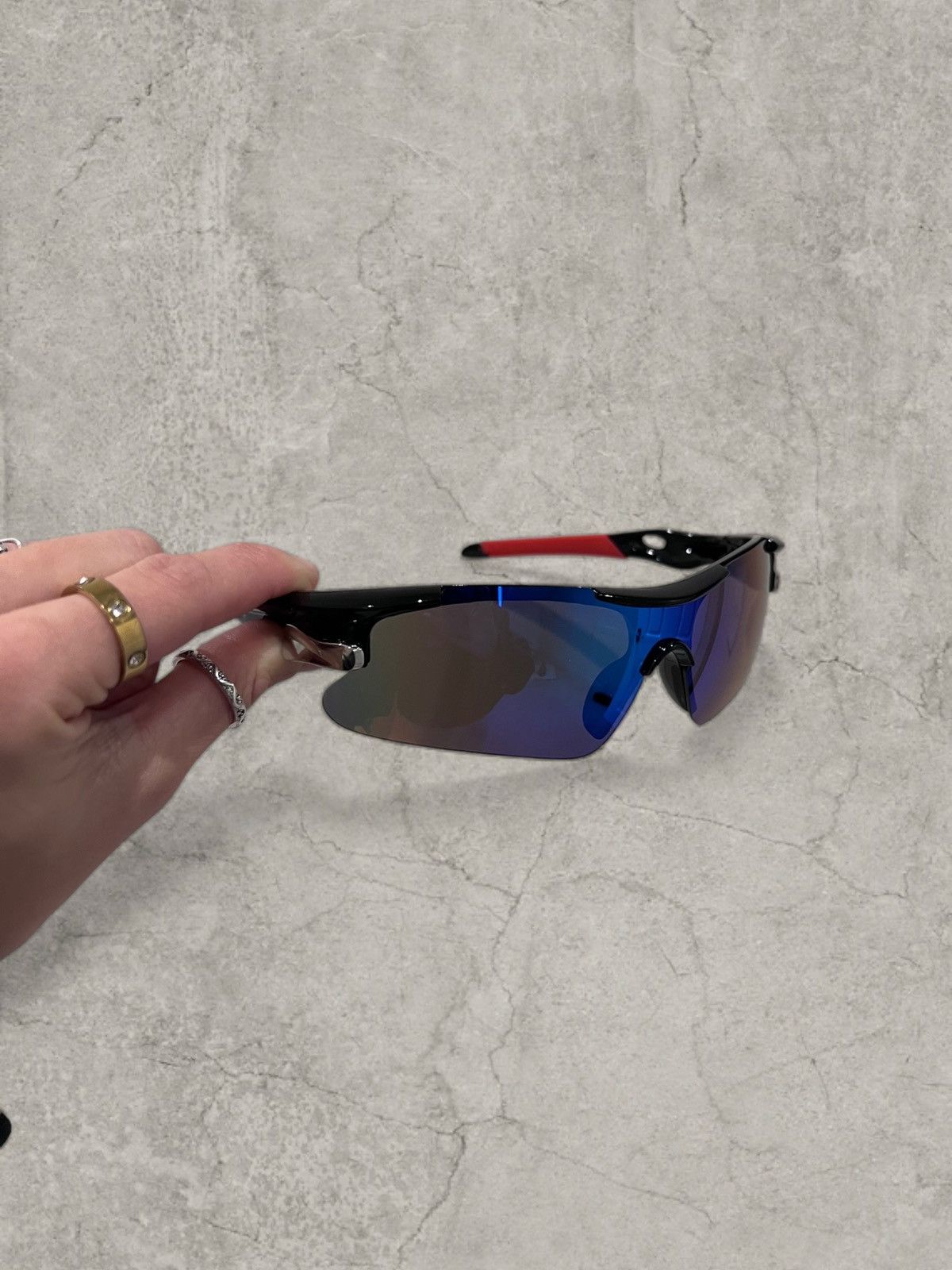 Japanese Brand Insane UV400 sport sunglasses, blue/black lense. One size. Size ONE SIZE - 1 Thumbnail