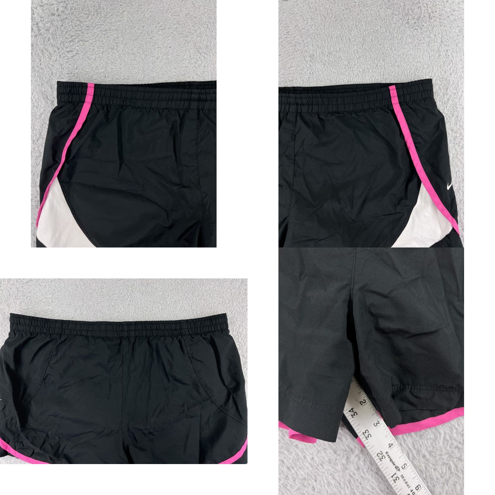 Nike Nike Shorts Womens Medium Black Pink Running Jogging 100% Polyester Swoosh Lined Size 32" / US 10 / IT 46 - 8 Thumbnail
