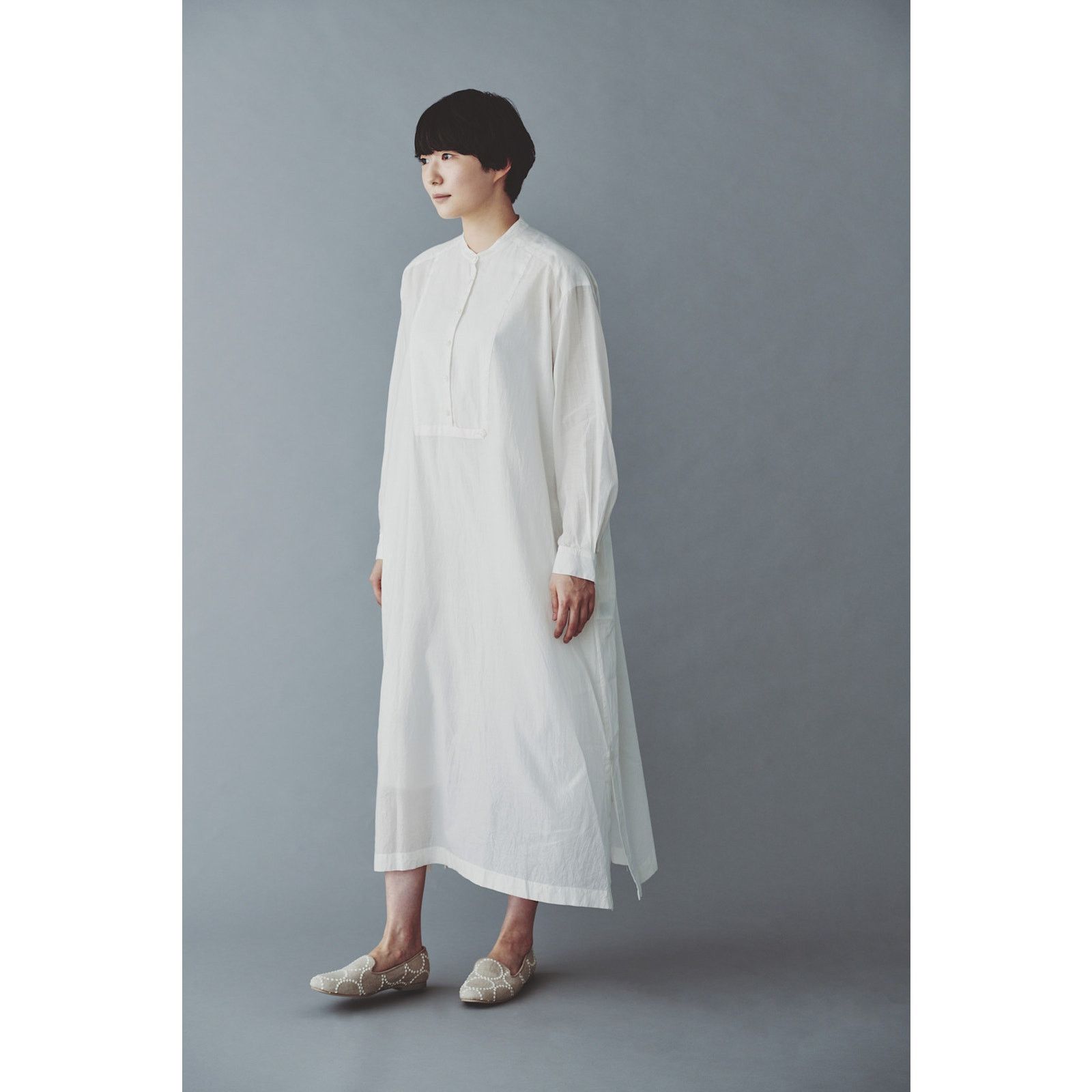 mina perhonen Mina Perhonen Siipi Cotton White 3/4 Button Shirt Dress 38 / Size S / US 4 / IT 40 - 2 Thumbnail