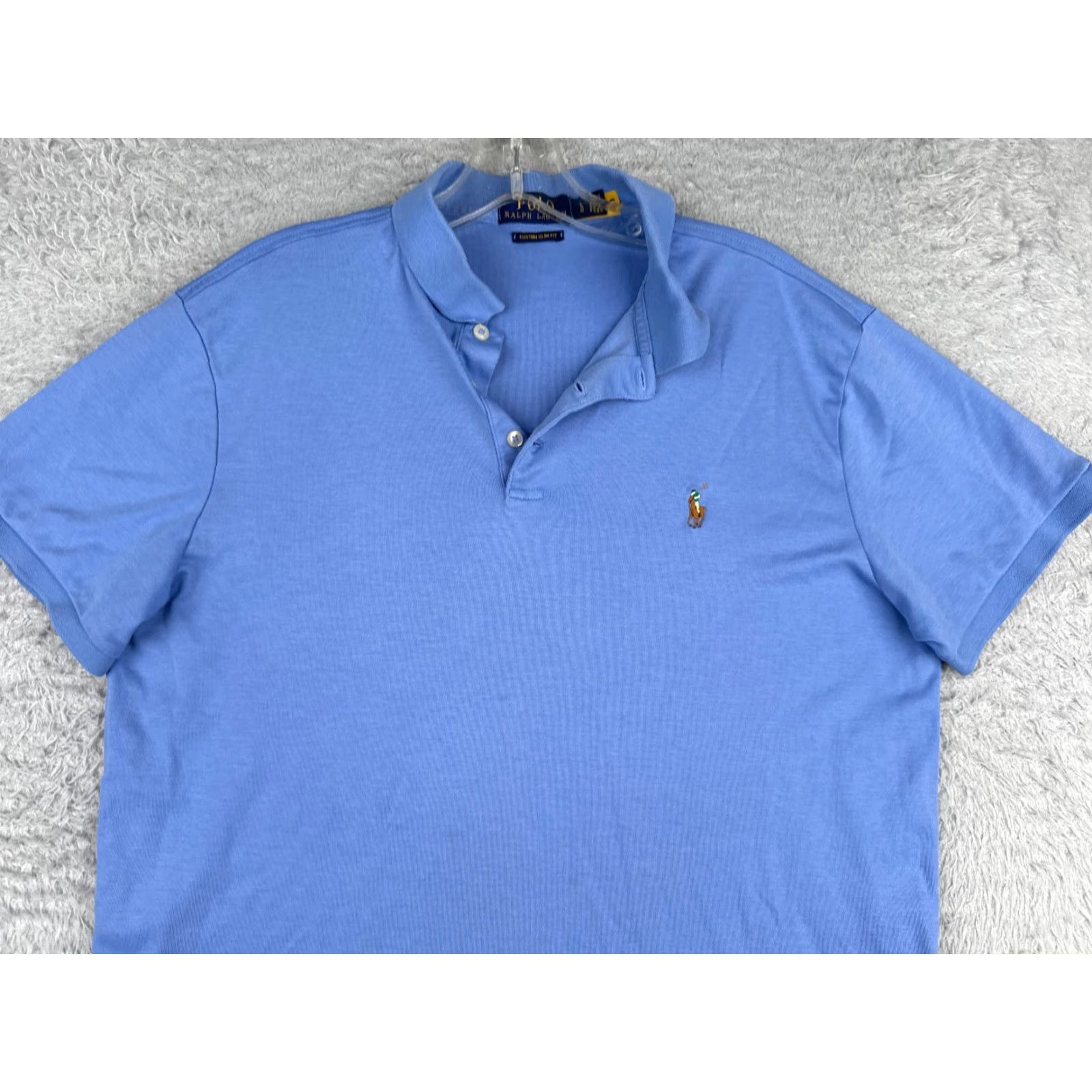 Ralph Lauren Polo Ralph Lauren Shirt Men Large Blue Short Sleeve Cotton Slim Fit Read Size US L / EU 52-54 / 3 - 4 Thumbnail