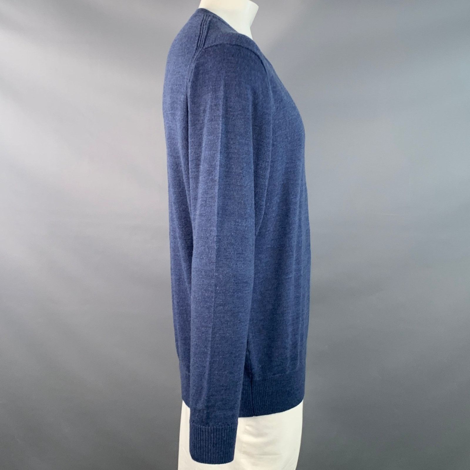 Rodd & Gunn XL Blue Heather Knit Merino Wool Long Sleeve V-Neck Sweater Size XL / US 12-14 / IT 48-50 - 2 Thumbnail