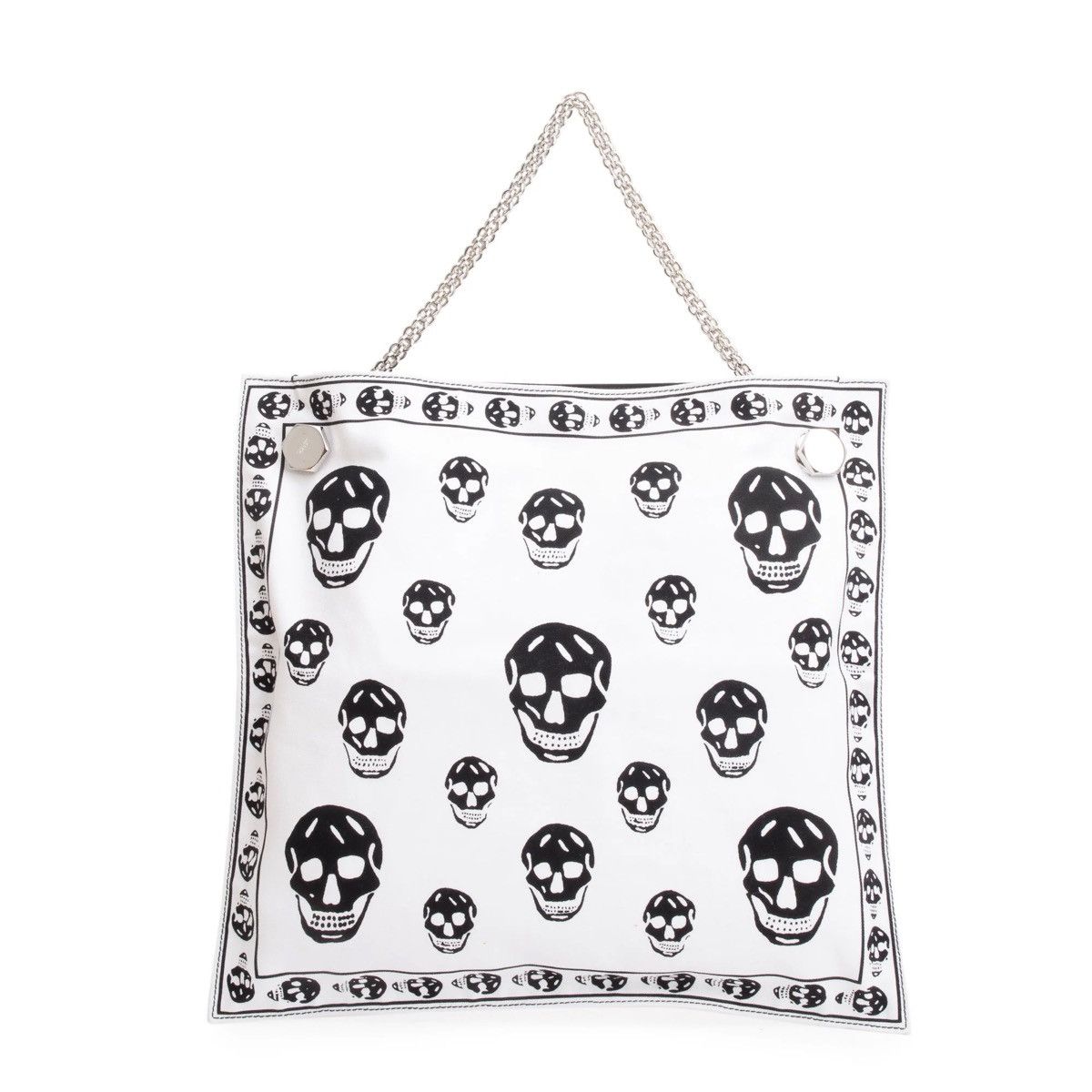 Alexander McQueen Alexander McQueen White/Black Skull Canvas Tote Bag Size ONE SIZE - 1 Thumbnail
