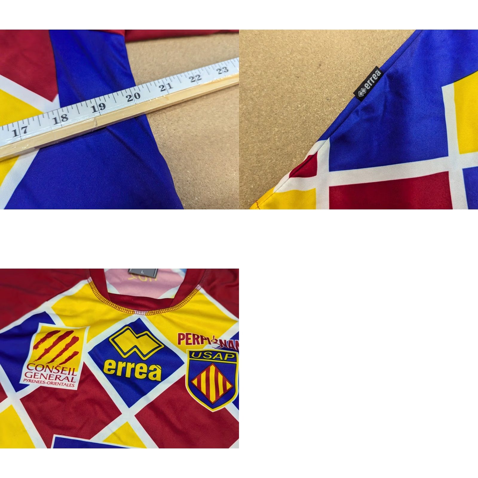 Errea Erreá Jersey Rugby USA Perpignan 2010-2011 Heineken Cup Size L Multicolor Short Sleeve Pullover Quick Dry Mens Sports Shirt Size US L / EU 52-54 / 3 - 9 Thumbnail