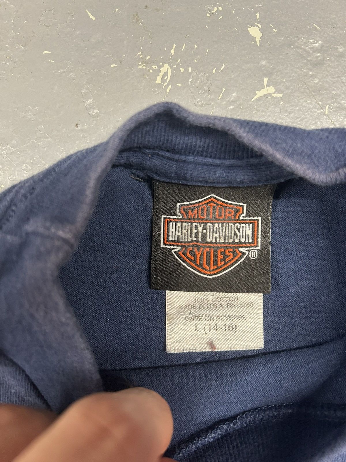 Harley Davidson × Vintage Crazy Vintage Y2K Essential Blue Harley Davidson Tee Shirt Size US S / EU 44-46 / 1 - 4 Thumbnail