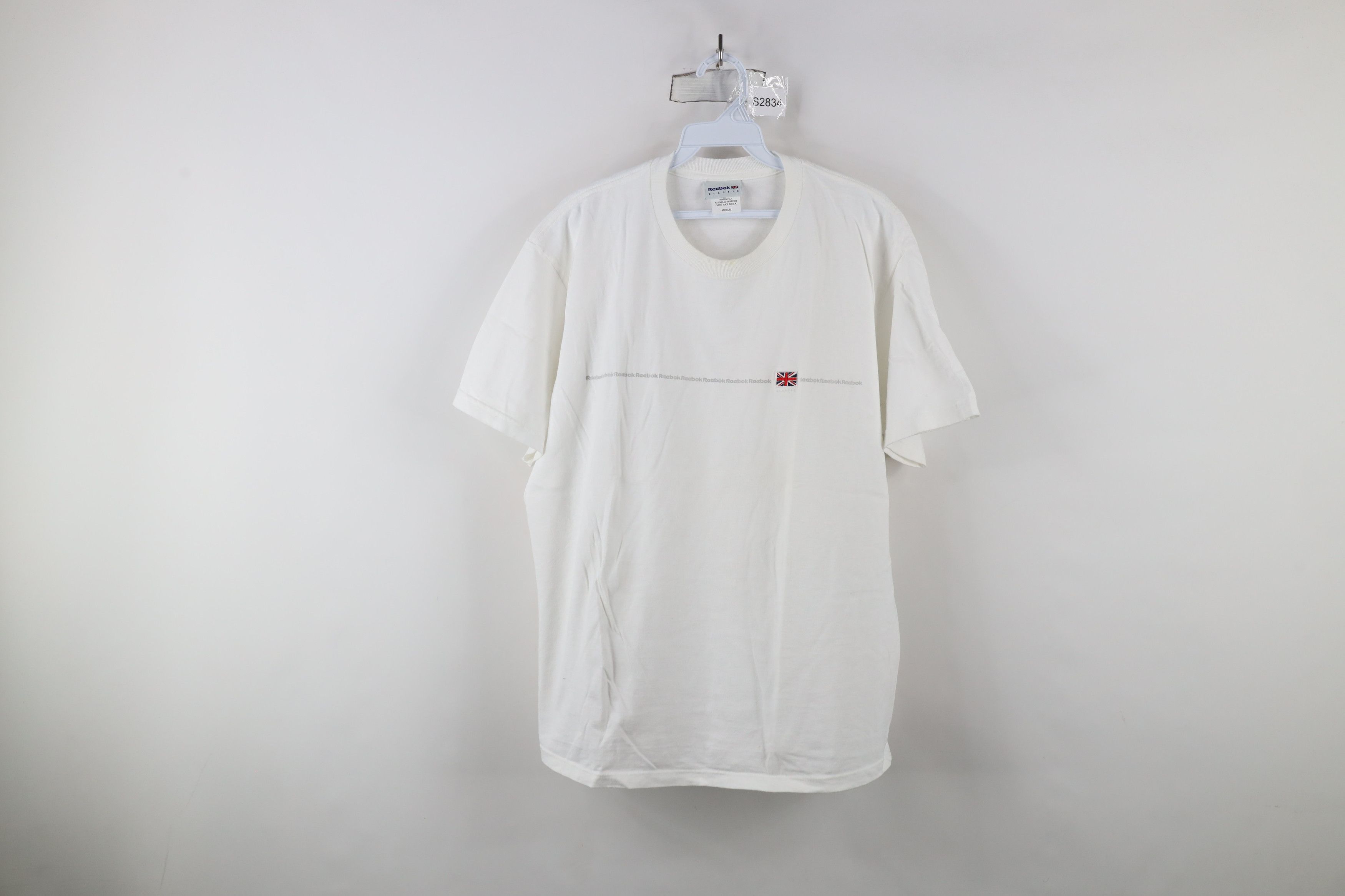 Reebok × Vintage Vintage 90s Reebok Classic Flag Short Sleeve T-Shirt White Size US M / EU 48-50 / 2 - 1 Thumbnail