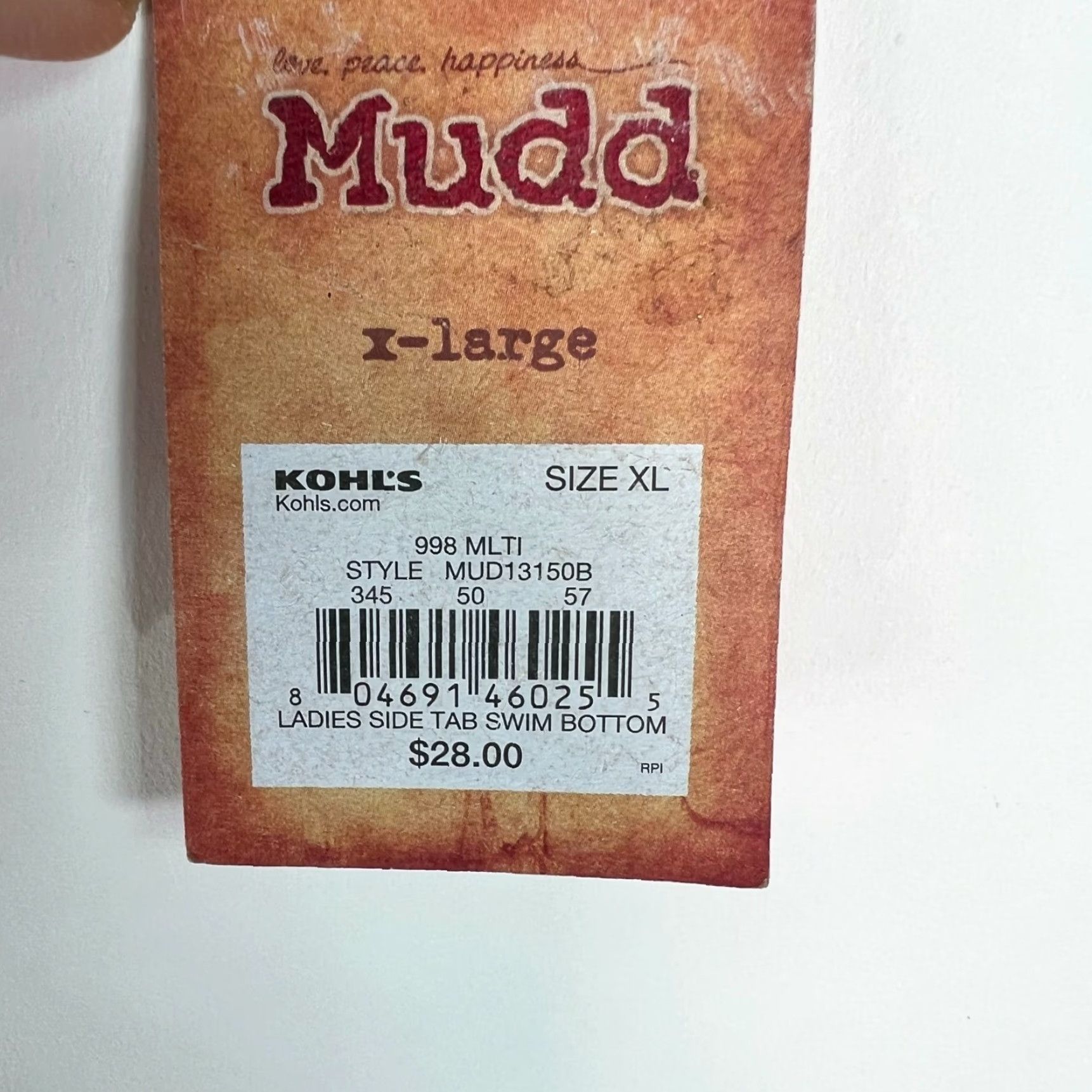 Vintage MUDD New Womens Stripe Hipster Swim Bottom Bikini Orange XL Size Small Length: 0 Size 40" / US 18 - 2 Thumbnail