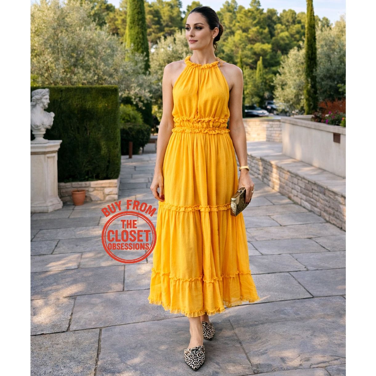 Mango MANGO Yellow Halter Maxi Dress NWT Size 6 Size M / US 6-8 / IT 42-44 - 4 Thumbnail