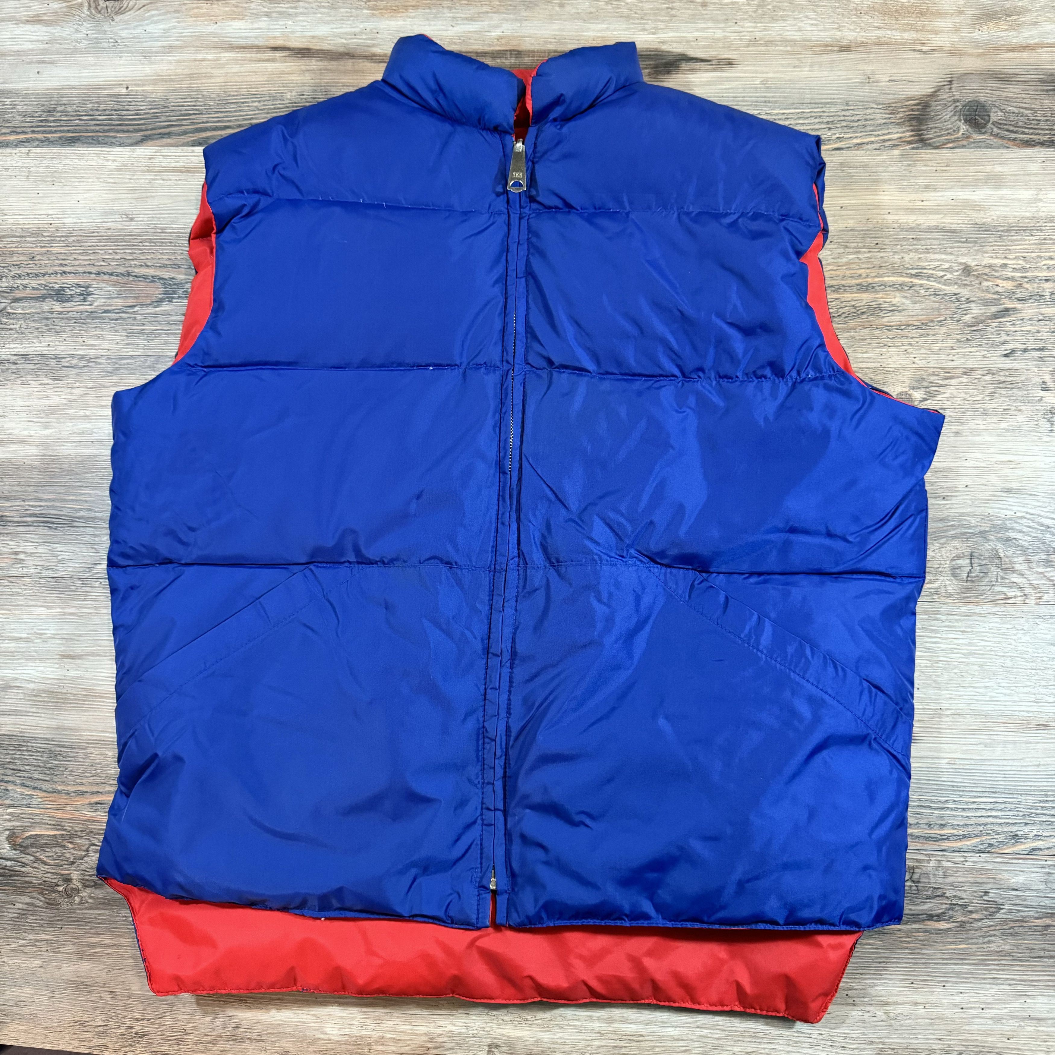 Made In Usa Streetwear Vintage 80s Vintage Red Blue Reversible Down Insulated Puffer Vest Grailed