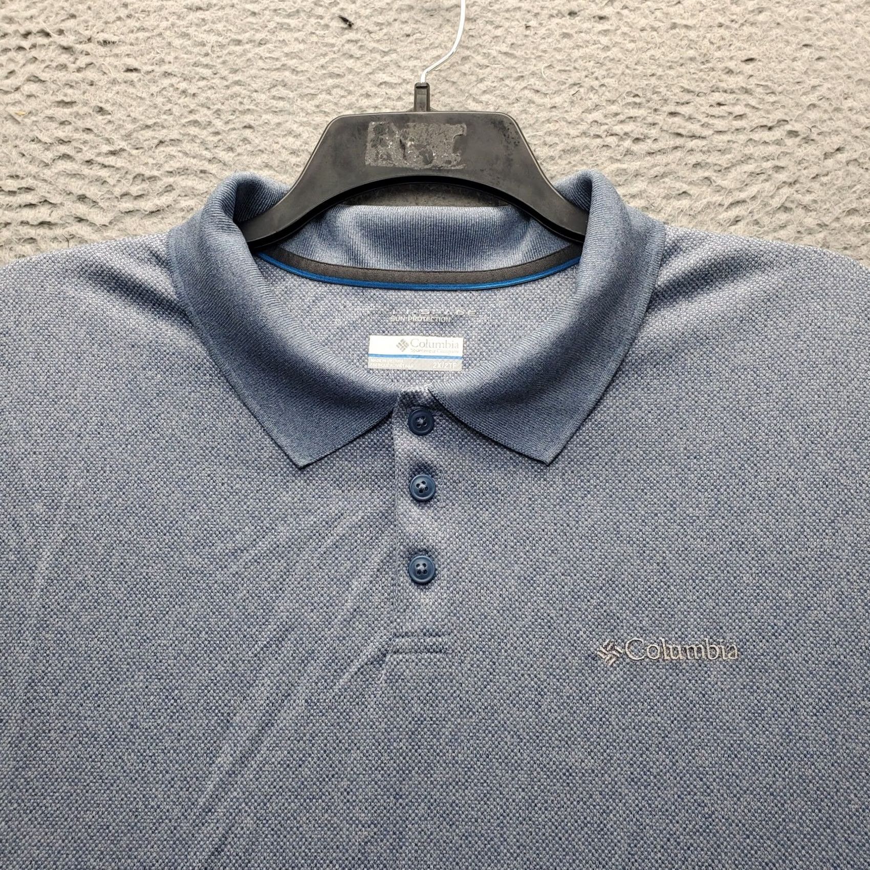 Vintage Columbia Polo Shirt Mens 2X Blue Omni-Shade Sun Protection Short Sleeve Collared Shirt Size US XXL / EU 58 / 5 - 7 Thumbnail