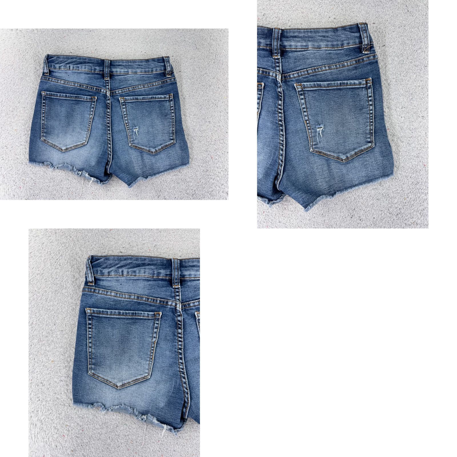Vintage Miami Womens Shorts 5 Blue Denim Jean Distressed Cutoff High Rise 25x2 Size 27" / US 4 / IT 40 - 9 Thumbnail