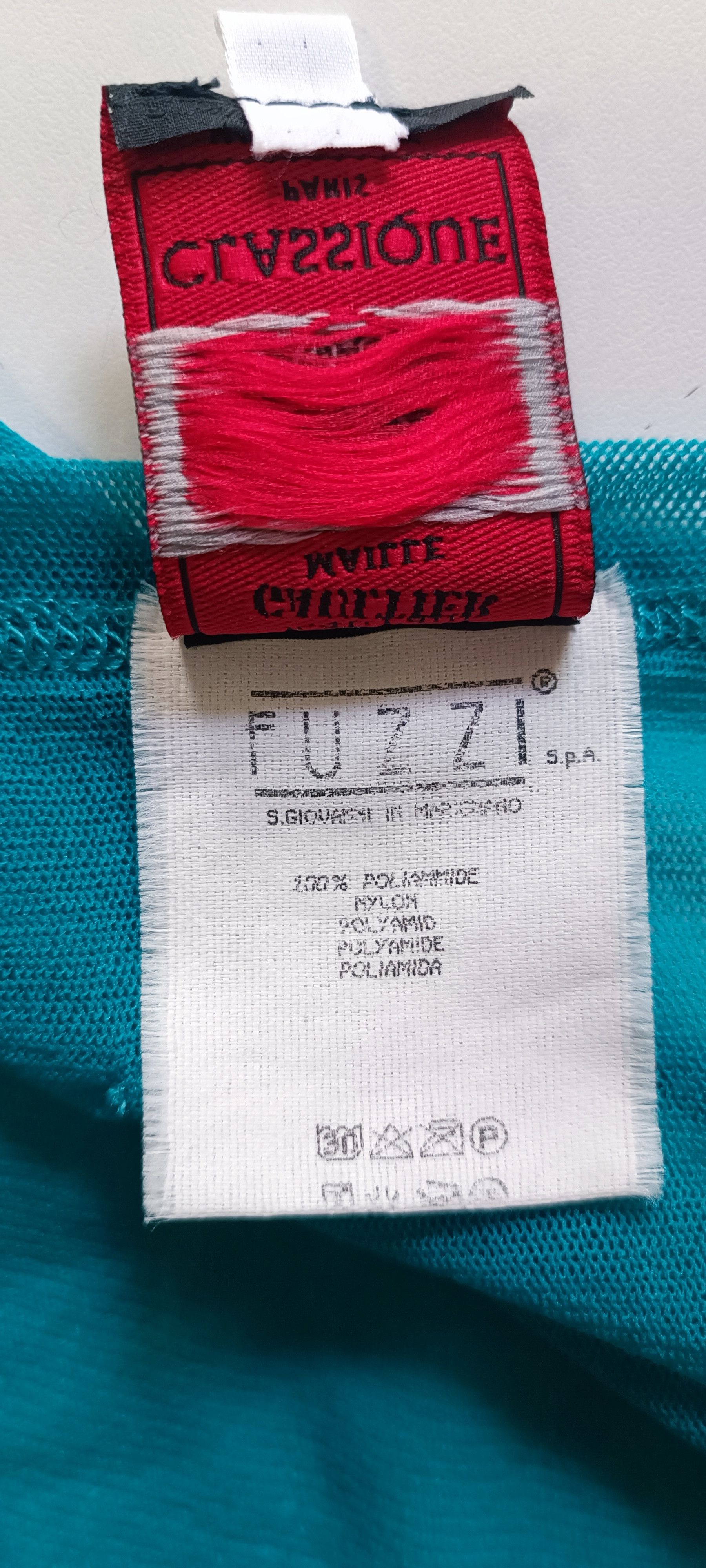 Jean Paul Gaultier 90's - Turquoise mesh cache coeur / top Size L / US 10 / IT 46 - 3 Thumbnail