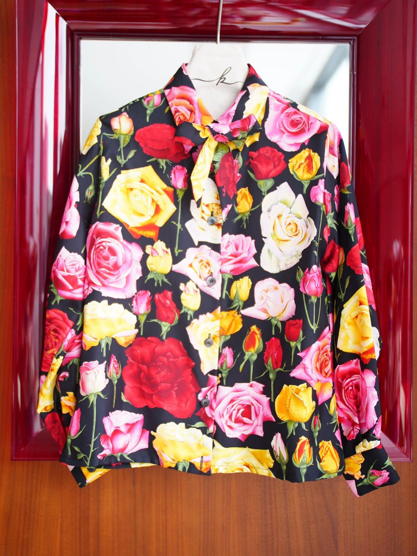 Gucci Gucci 90s TF Silk Removable Bow Rose Print Shirt Size S / US 4 / IT 40 - 4 Thumbnail